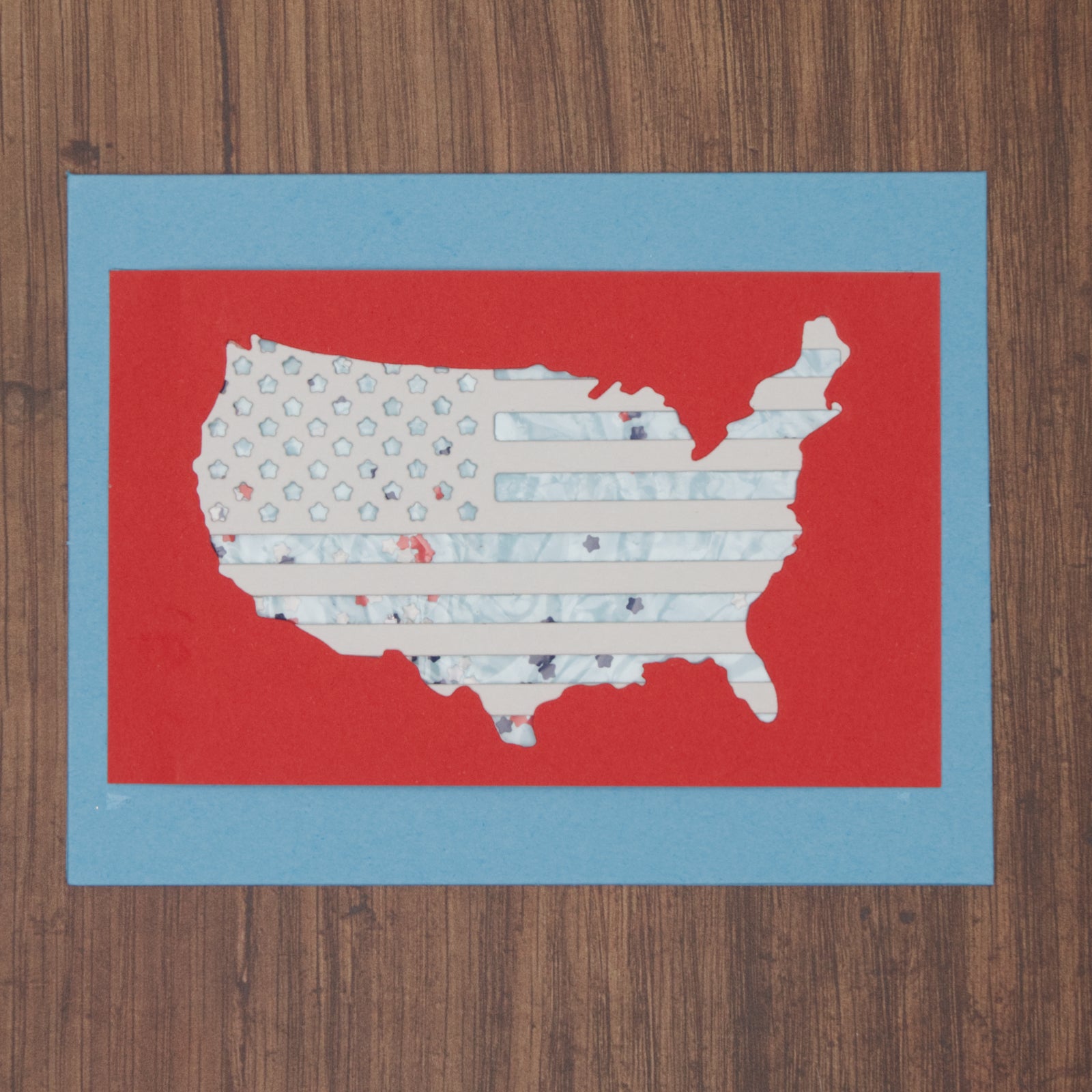 American Flag Map Cutting Die
