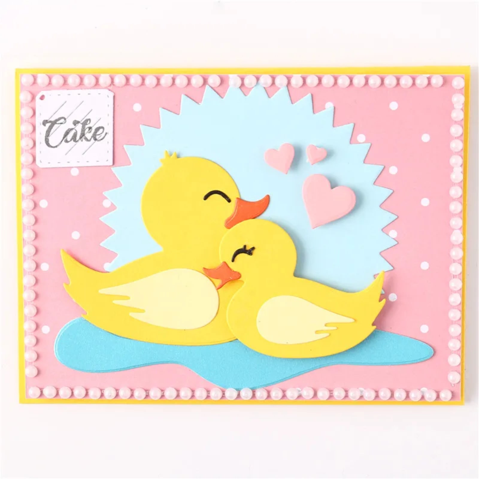 Loving Ducks w Puddle & Hearts Cutting Embossing Dies