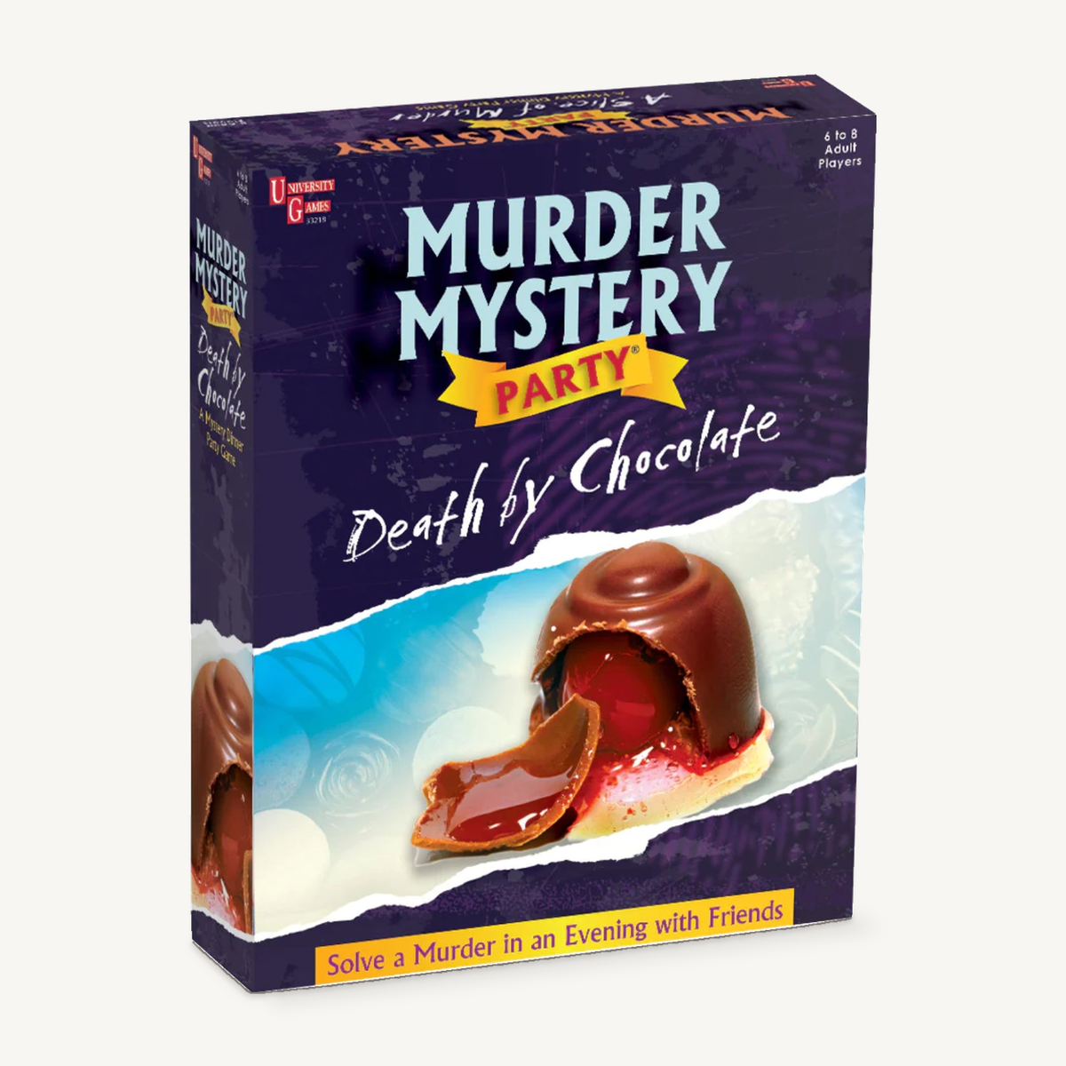 Death by Chocolate game box on a neutral background.