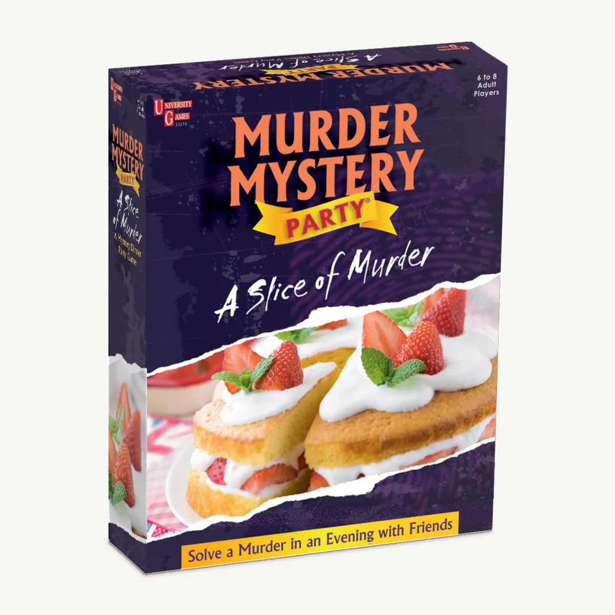 A Slice of Murder game box on a neutral background.