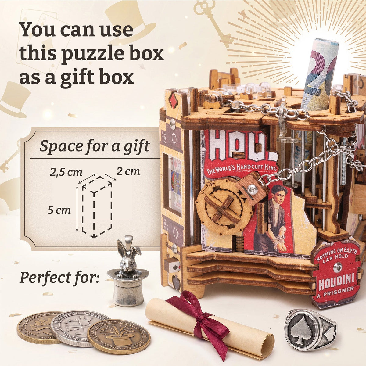Cluebox Houdini's Magic Escape - Advanced Escape Puzzle Box by iDventure