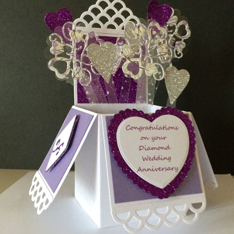 3D Pop Up Box Card w Scallop Lace Cutting & Embossing Dies