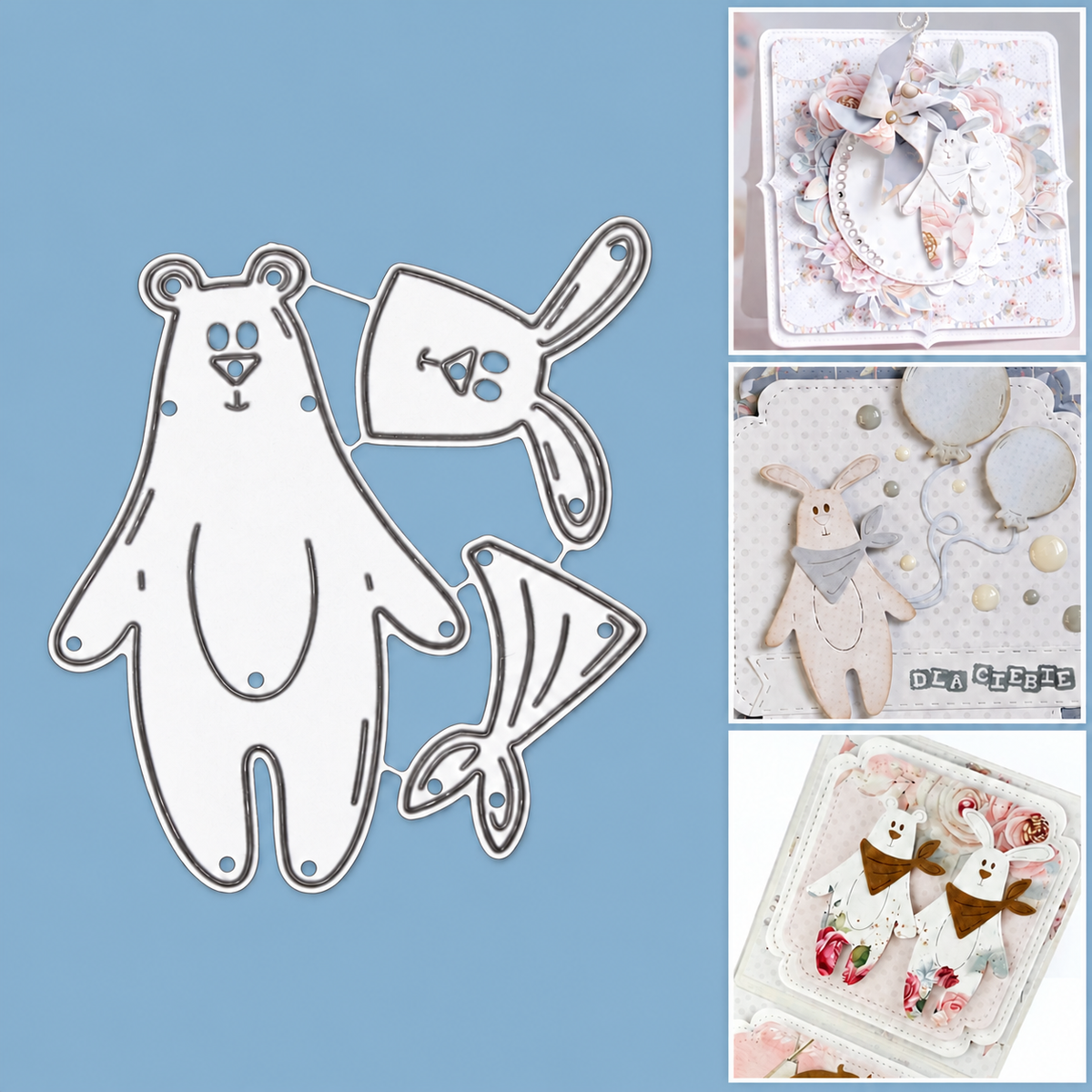 Bunny & Bear w Bandana Cutting Dies