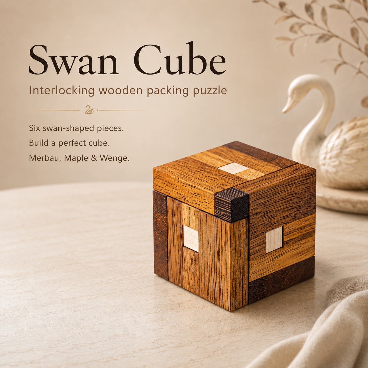 Swan Cube – Advanced Interlocking Puzzle by Pelikan Puzzles