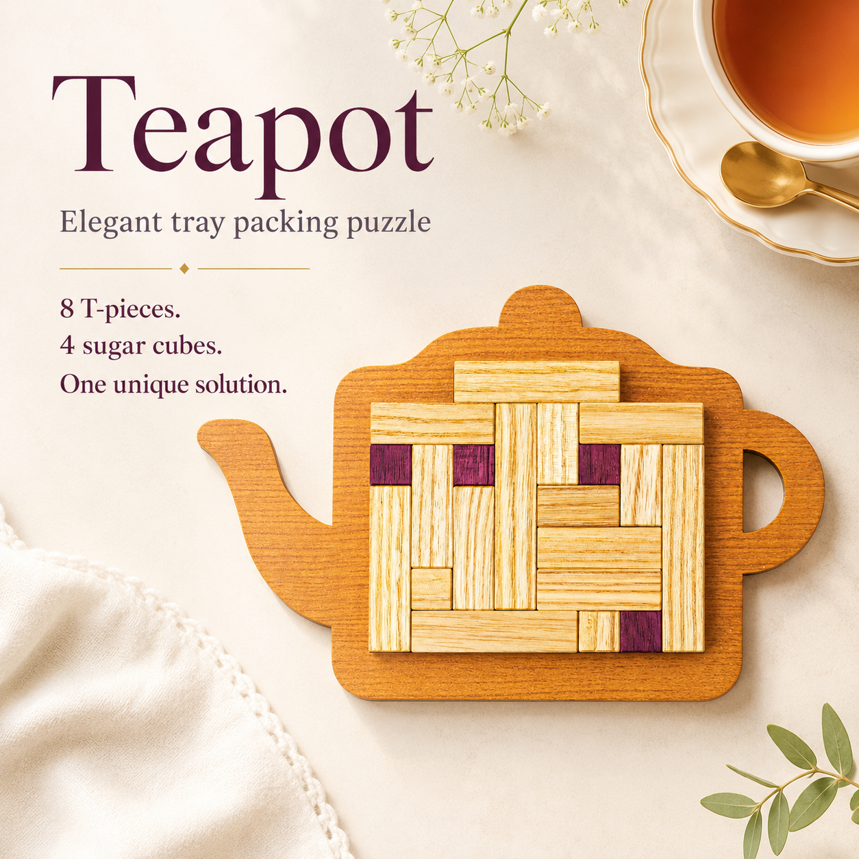 Teapot – Intermediate Packing Puzzle by Pelikan Puzzles