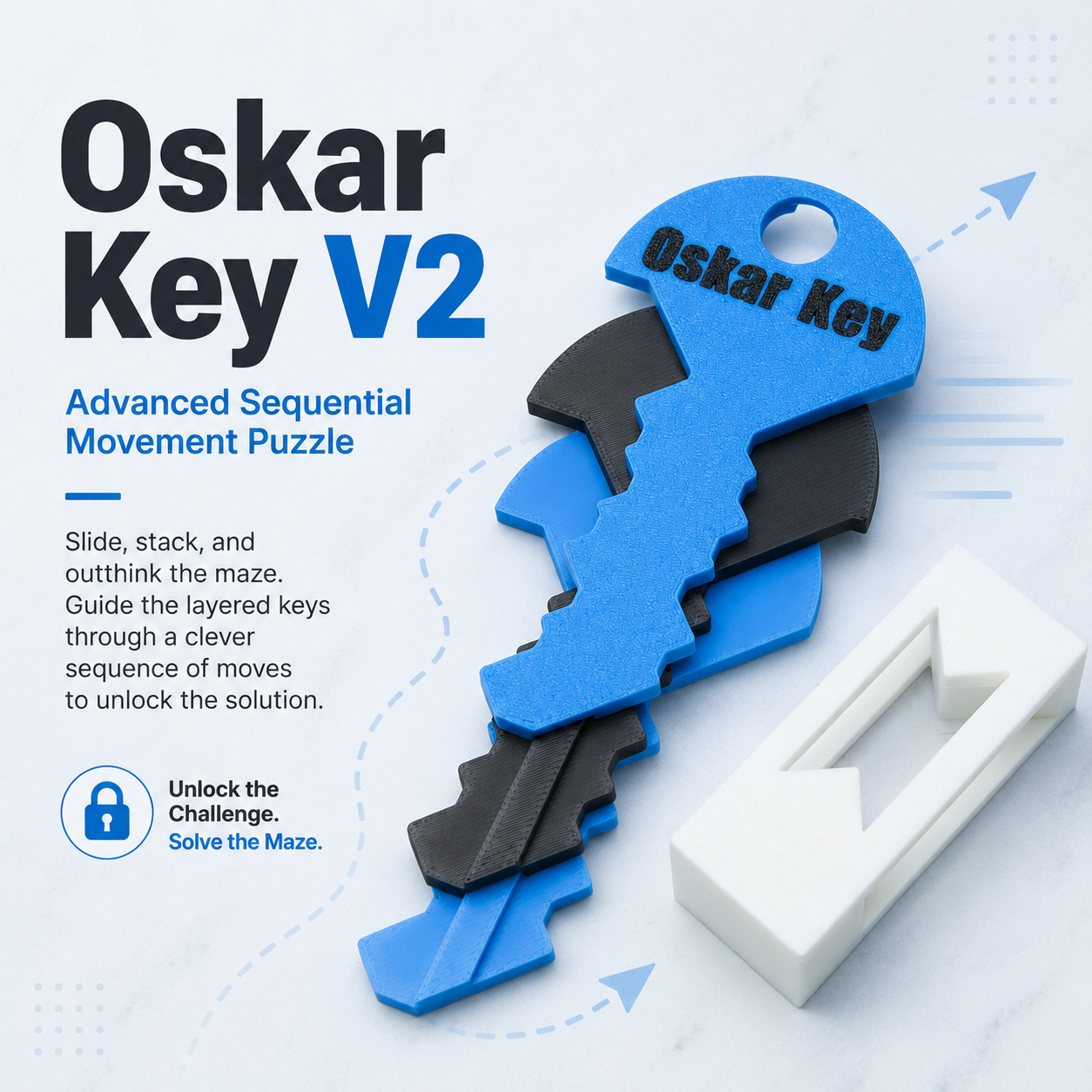 Oskar Key V2 – Advanced Sequential Movement Puzzle by Team JB Hobbies