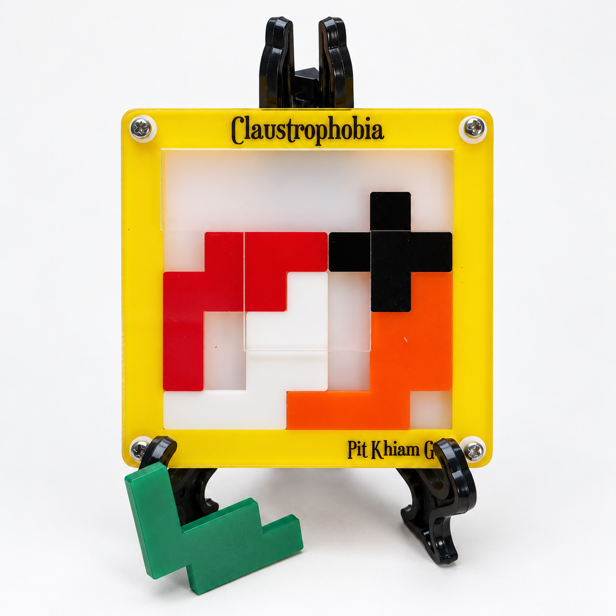 Claustrophobia acrylic puzzle, original five-piece arrangement and complete stand