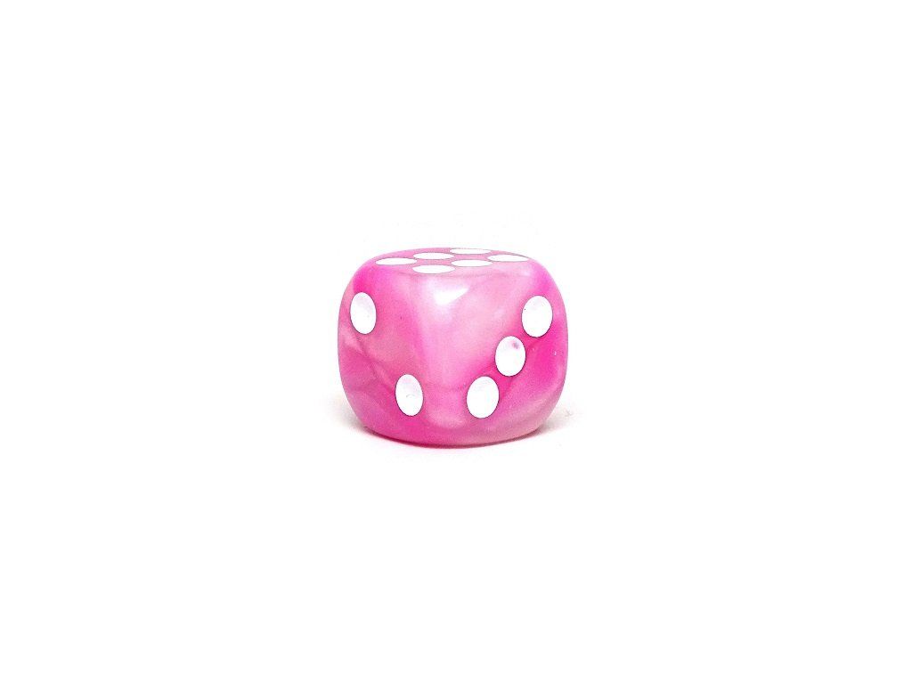 12mm D6 Dice - Pink Opal - 25 Count Bag