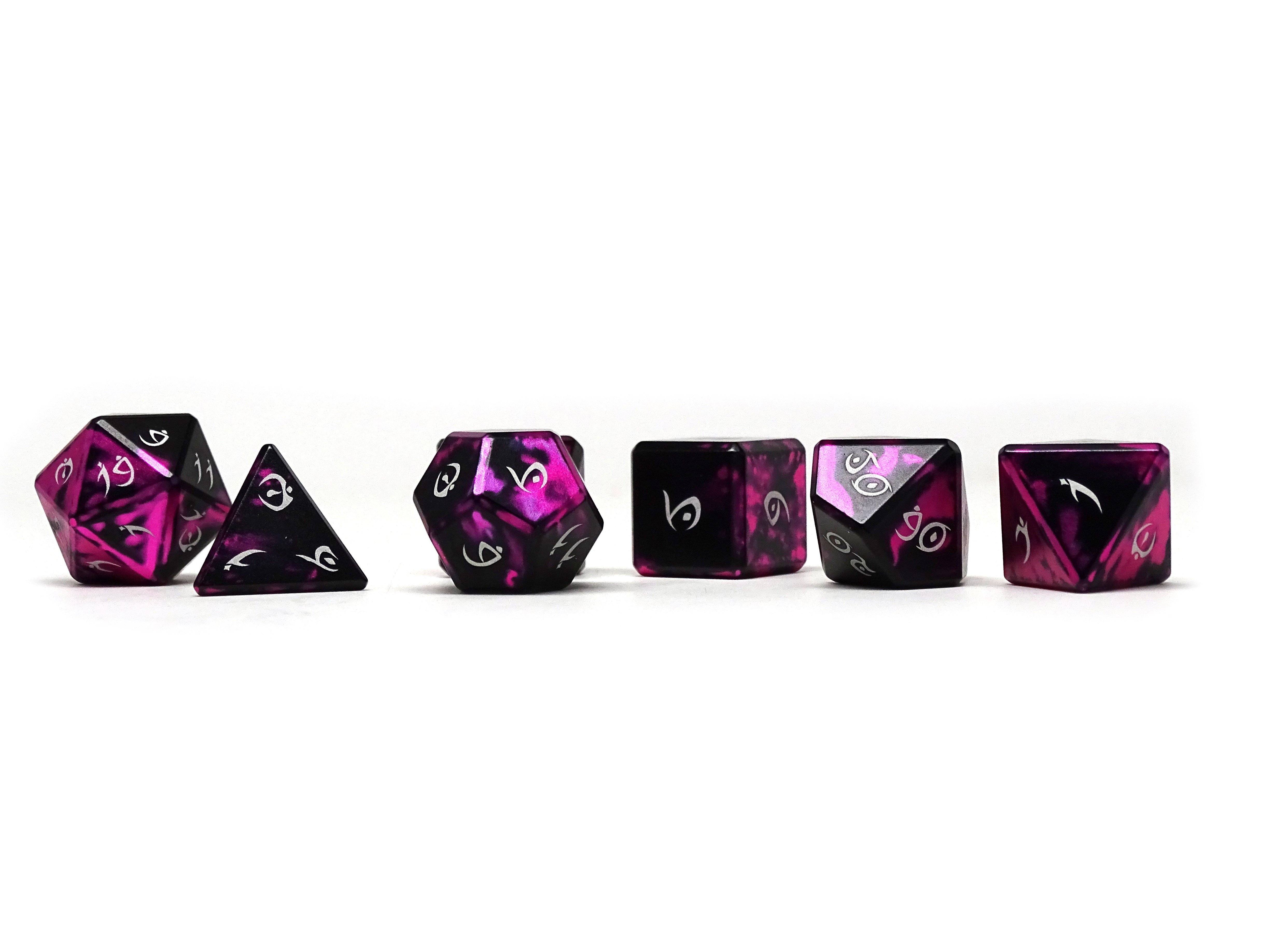 Aluminum Elite Dice of the Elvenkind - Pink 7 Dice Set