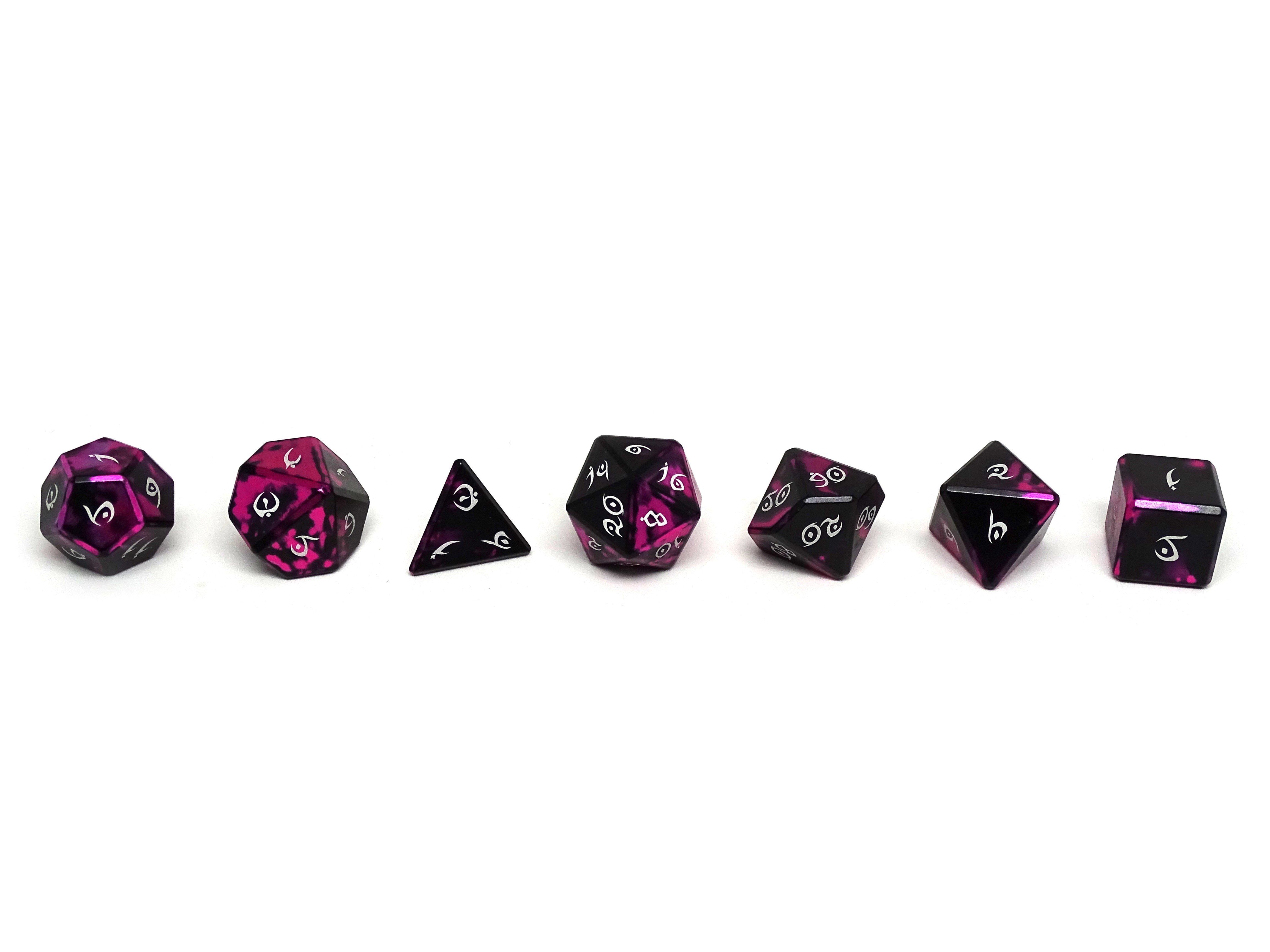 Aluminum Elite Dice of the Elvenkind - Pink 7 Dice Set