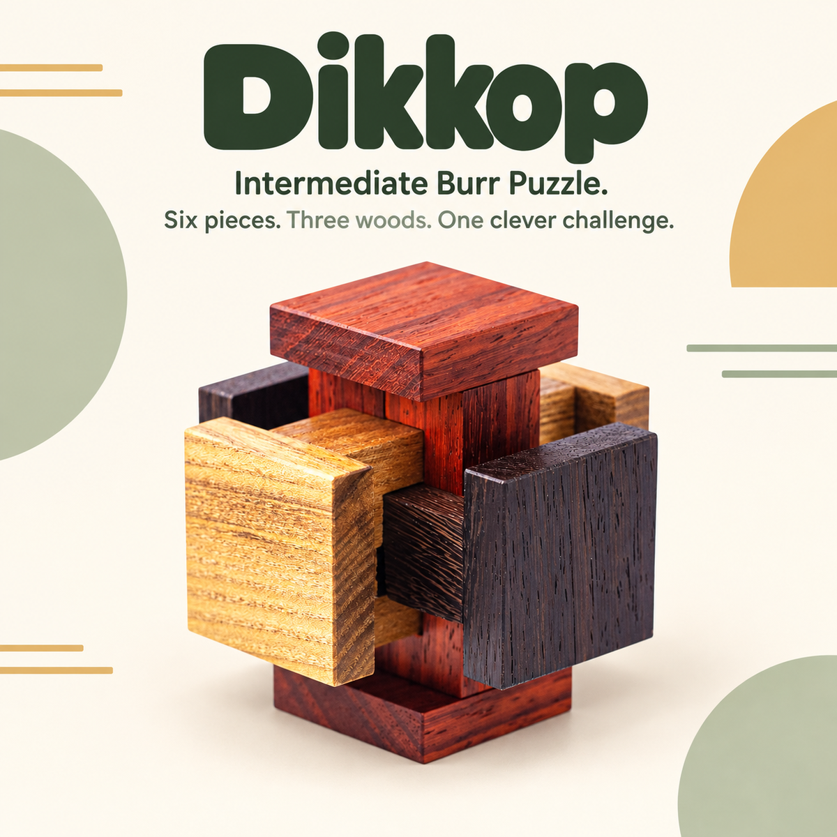 Dikkop - Intermediate Burr Puzzle by Pelikan Puzzles