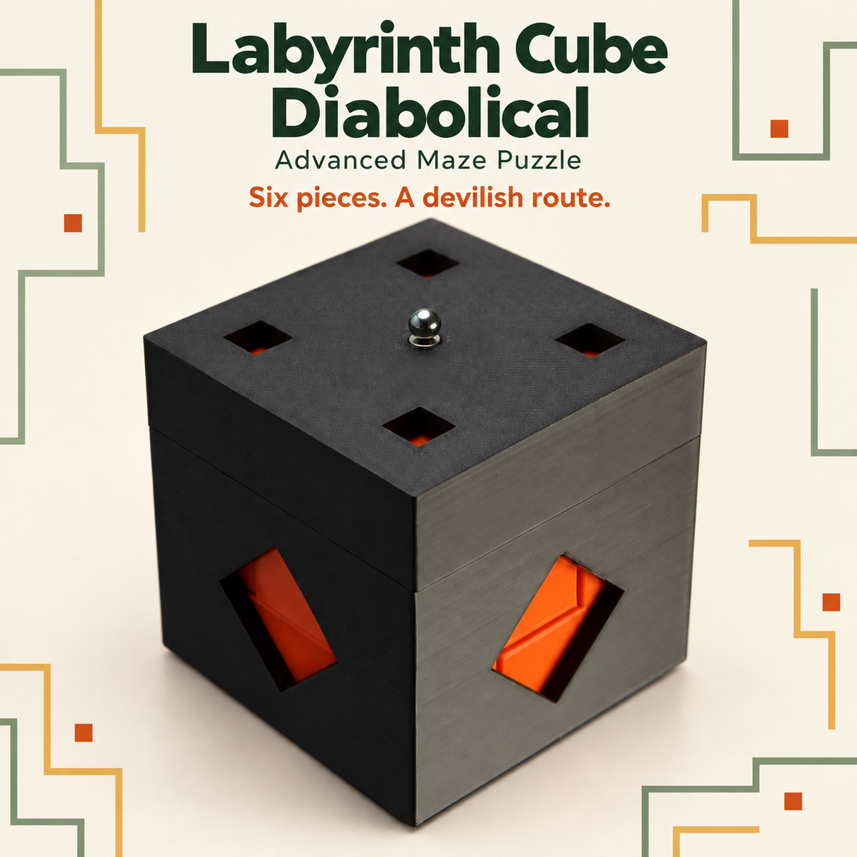 Labyrinth Cube – Diabolical – Advanced Maze Puzzle by PuzzledByPiker