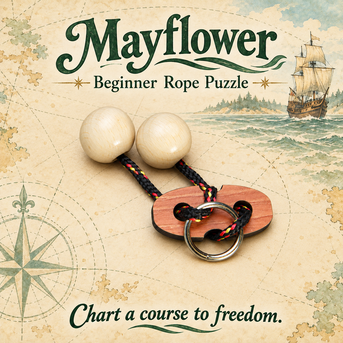 Mayflower – Beginner Rope Puzzle by Siebenstein-Spiele