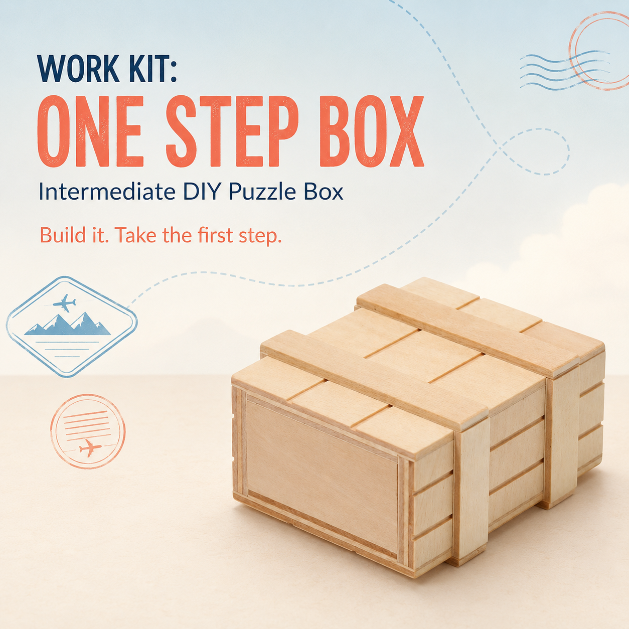 Work Kit: One Step Box – Intermediate DIY Puzzle Box by Karakuri Creation Group