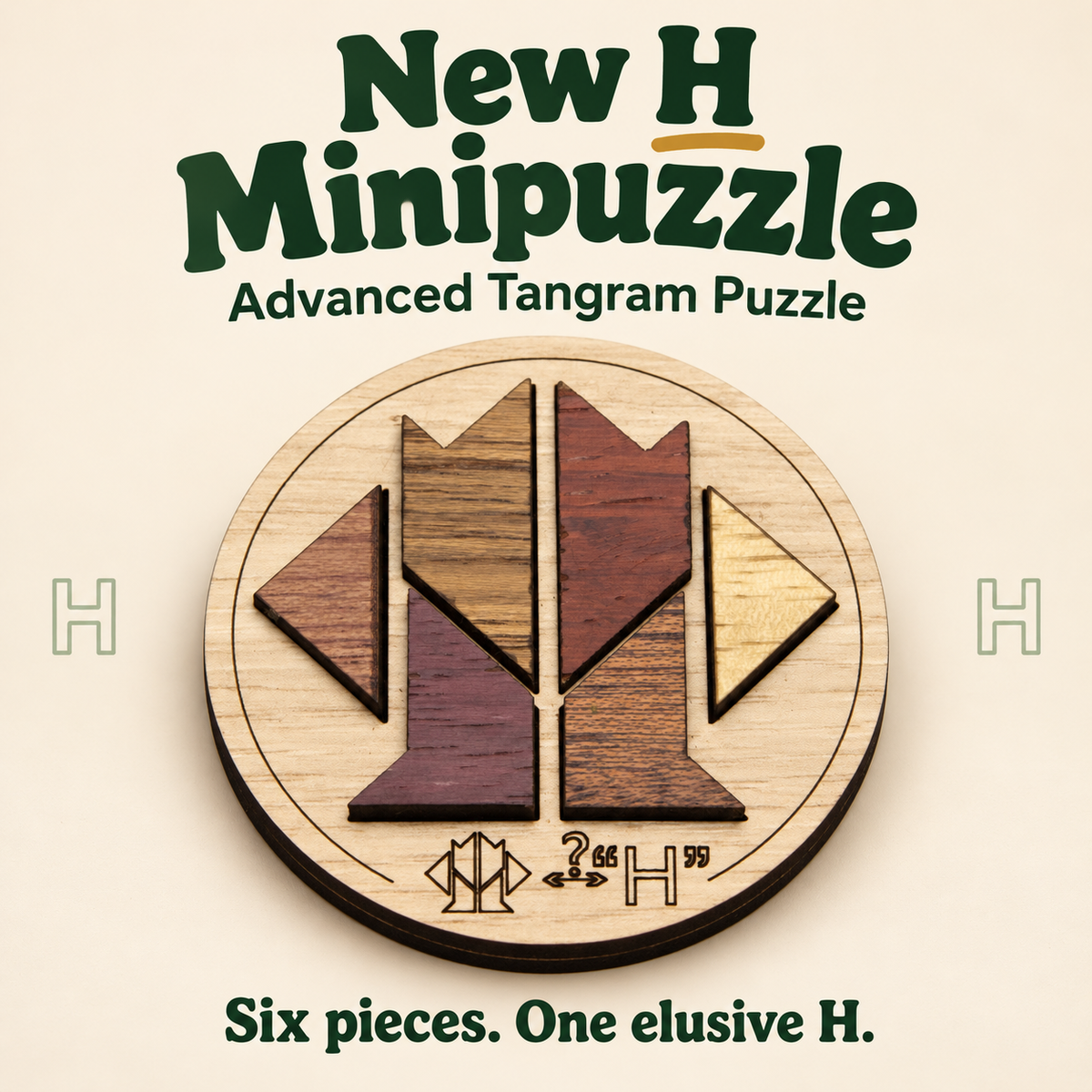 New H Minipuzzle – Advanced Tangram Puzzle by Siebenstein-Spiele