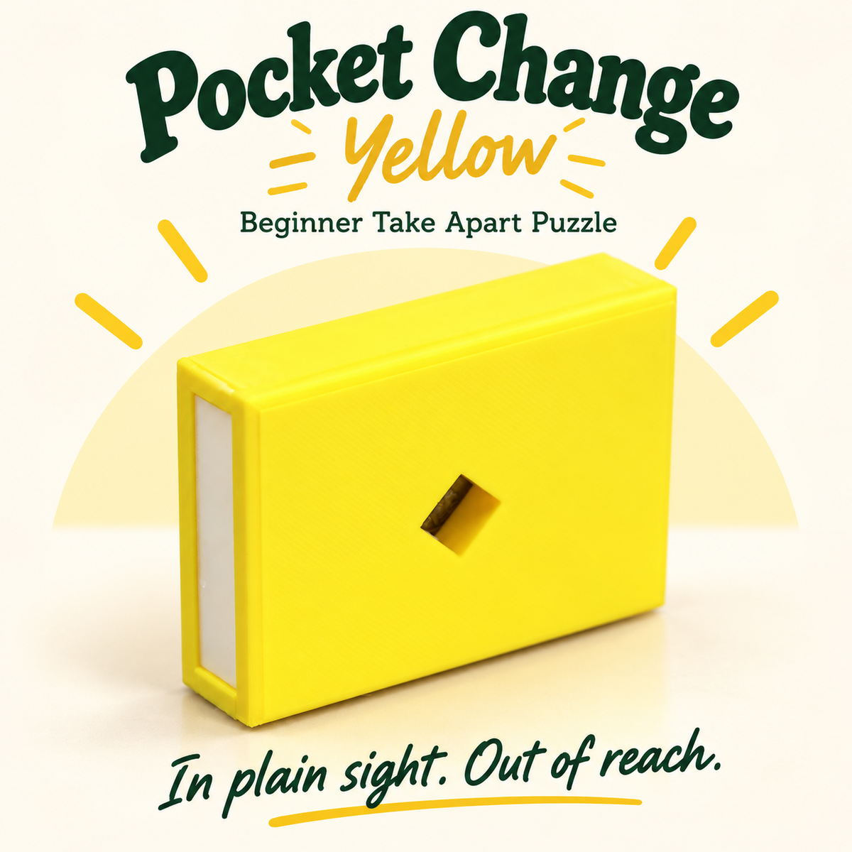 Pocket Change – Yellow – Beginner Take Apart Puzzle by PuzzledByPiker