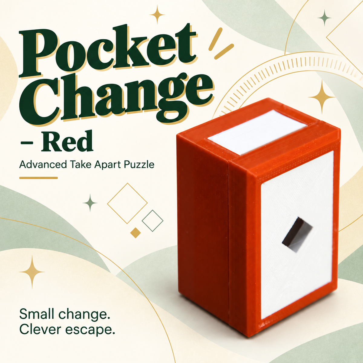 Pocket Change – Red – Advanced Take Apart Puzzle by PuzzledByPiker