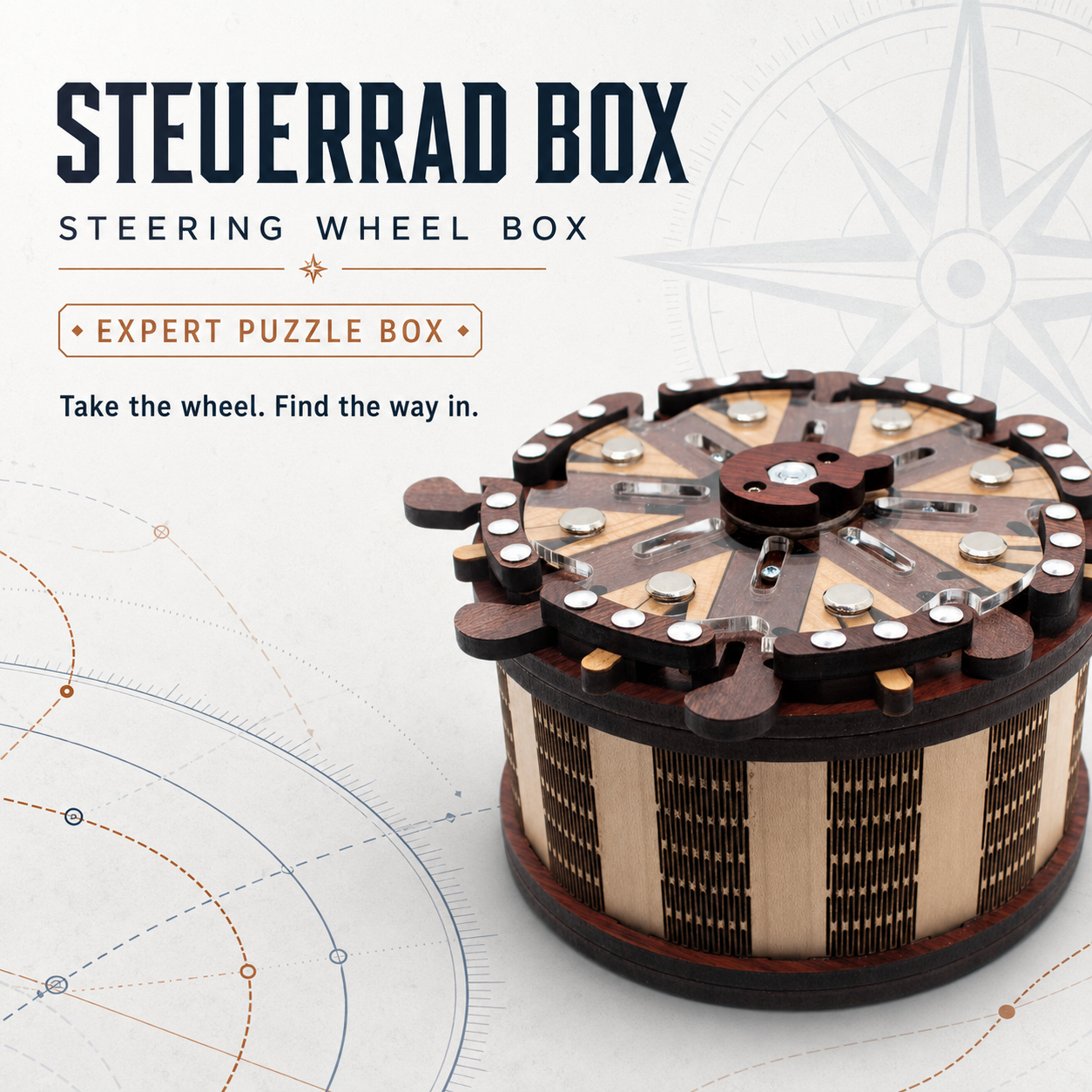 Steuerrad Box (Steering Wheel Box) – Expert Puzzle Box by Jean Claude Constantin