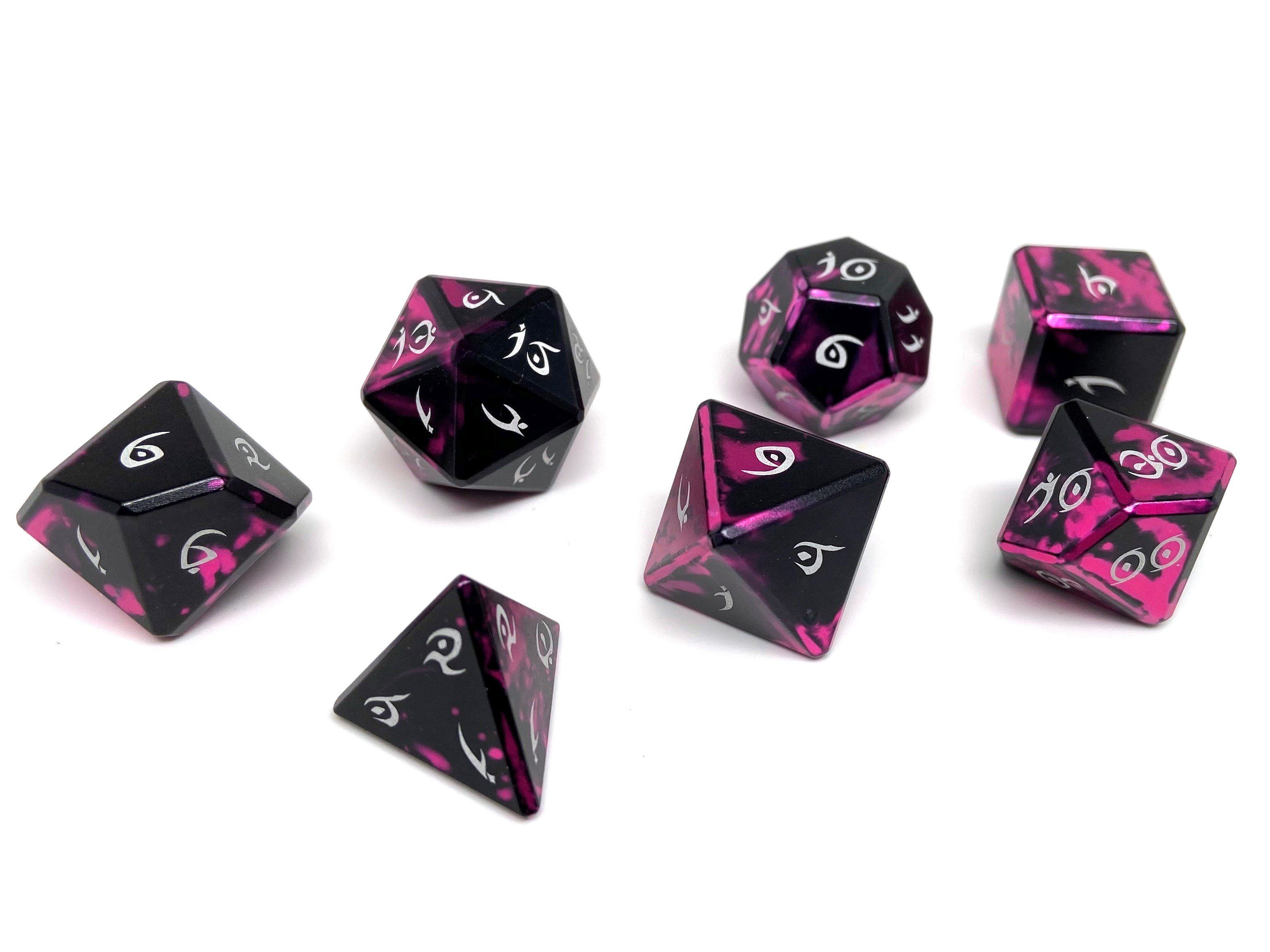 Aluminum Elite Dice of the Elvenkind - Pink 7 Dice Set