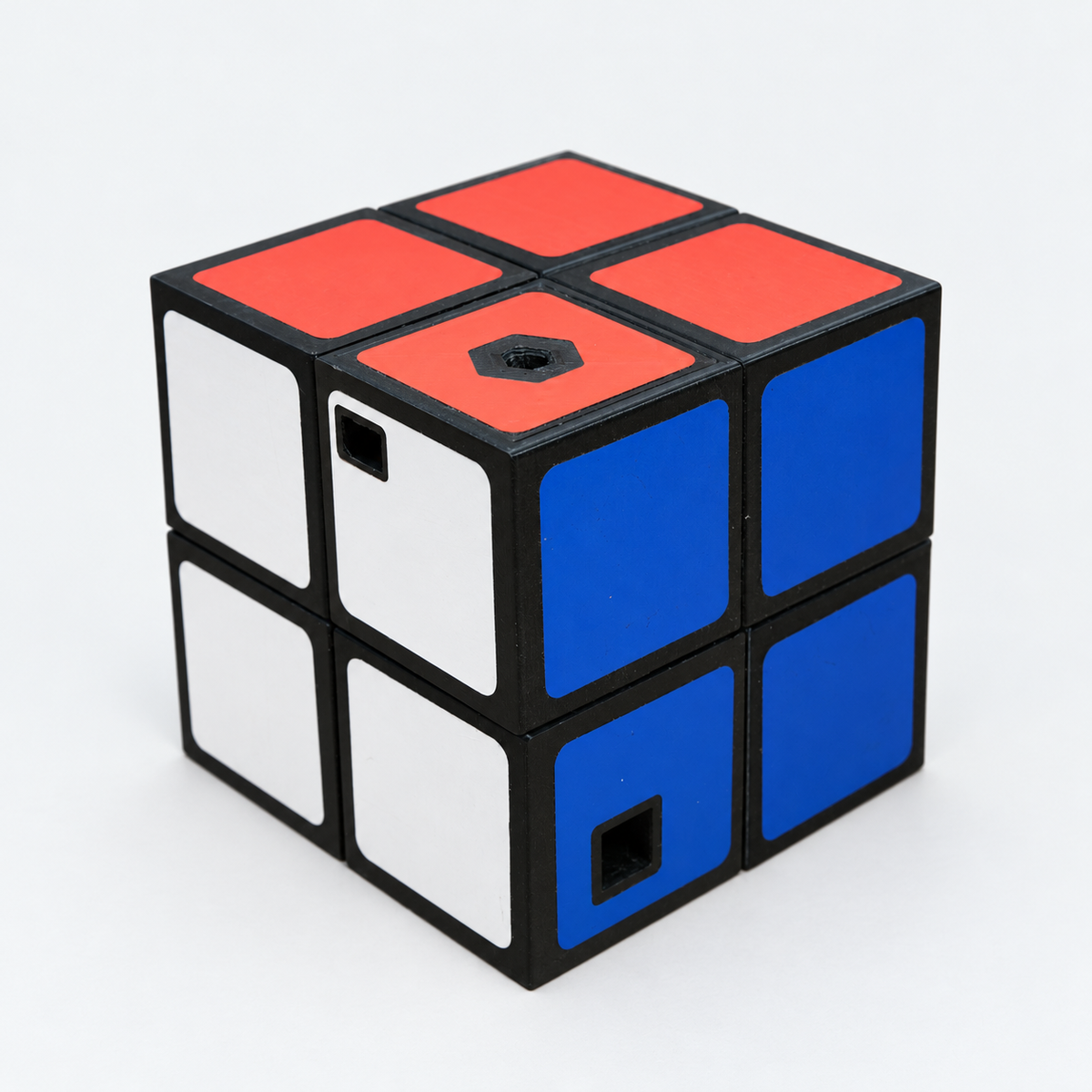 Knot-a-2x2 red white and blue view