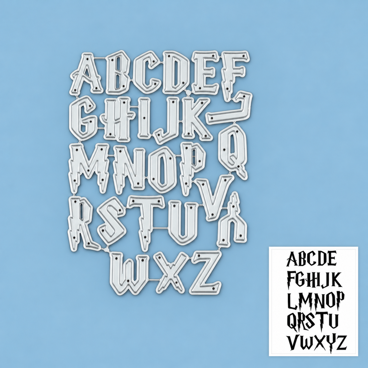 Lightning Bolts Capital Letters Alphabet Cutting Dies