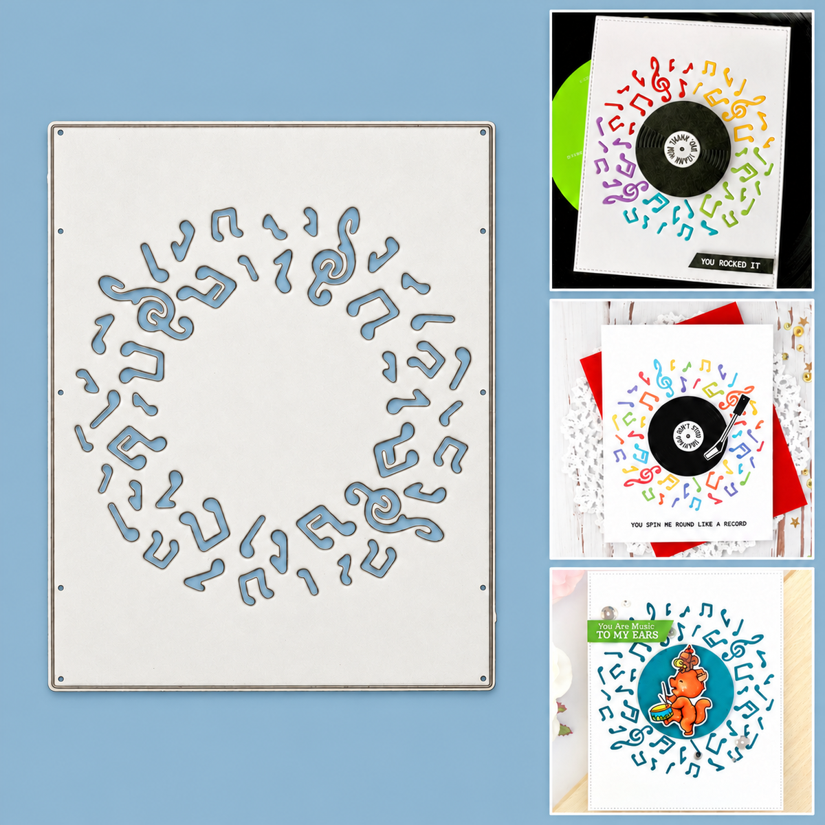 Music is All Around Musical Notes Background Cutting Die