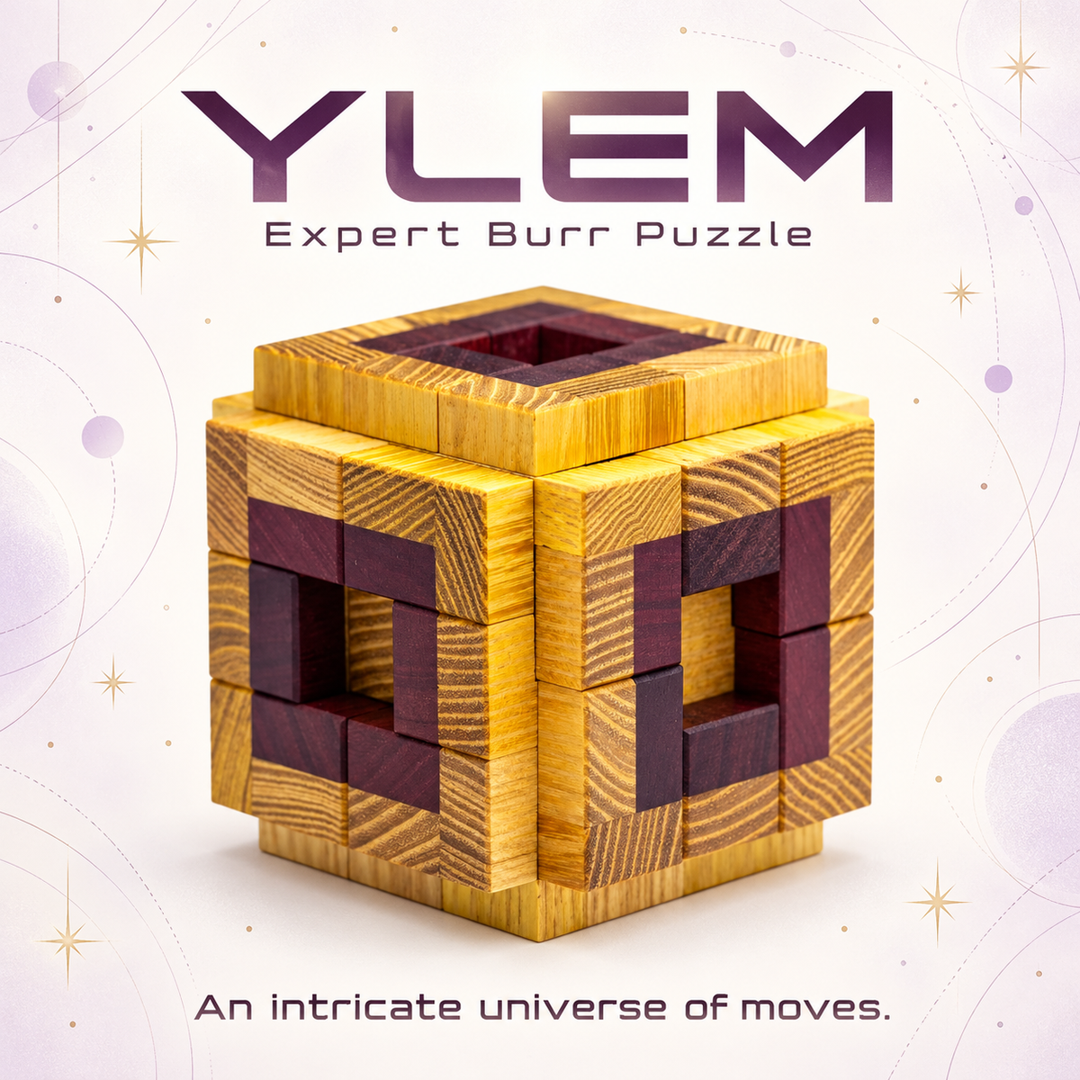 YLEM wooden burr puzzle by Benjamin Heidt, hero