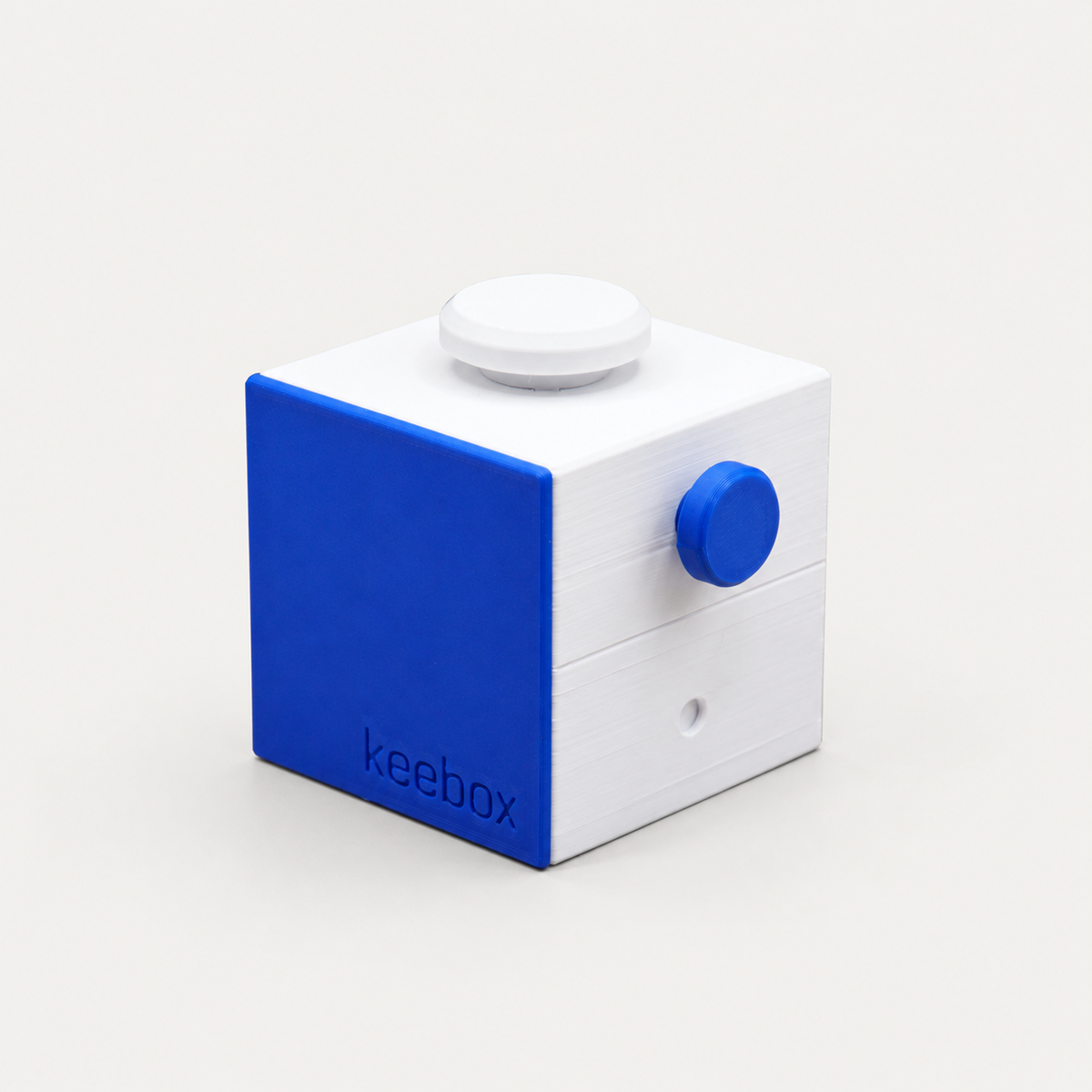 Keebox Blue sequential discovery puzzle box — product view 1 on a neutral background
