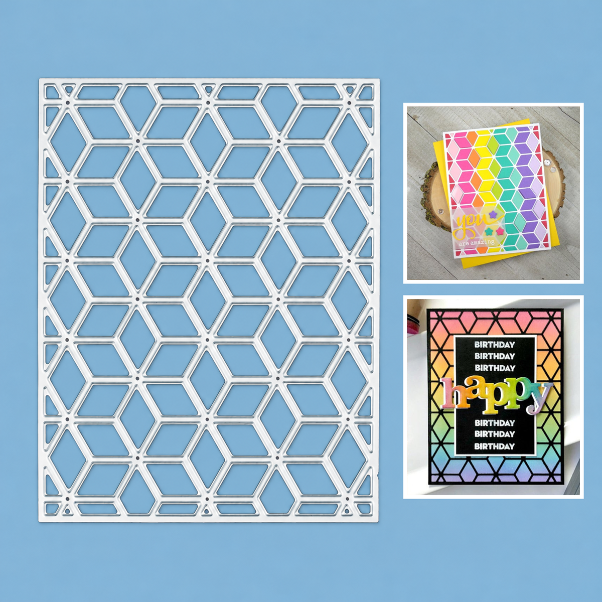 Snowflake / Star / Cubes Geometric Shapes Background Cutting Die