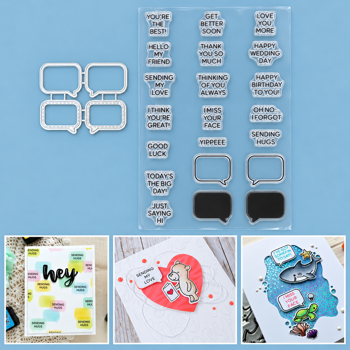Just Say It Speech Bubbles #1 Cutting Die & Stamps Set