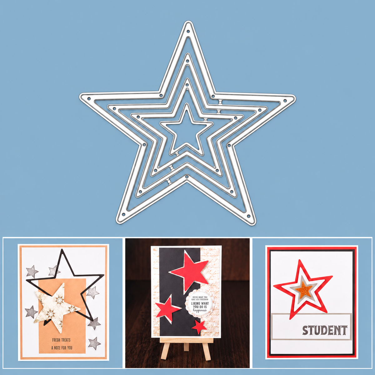 Star Frames w Little Star Nesting Cutting Dies