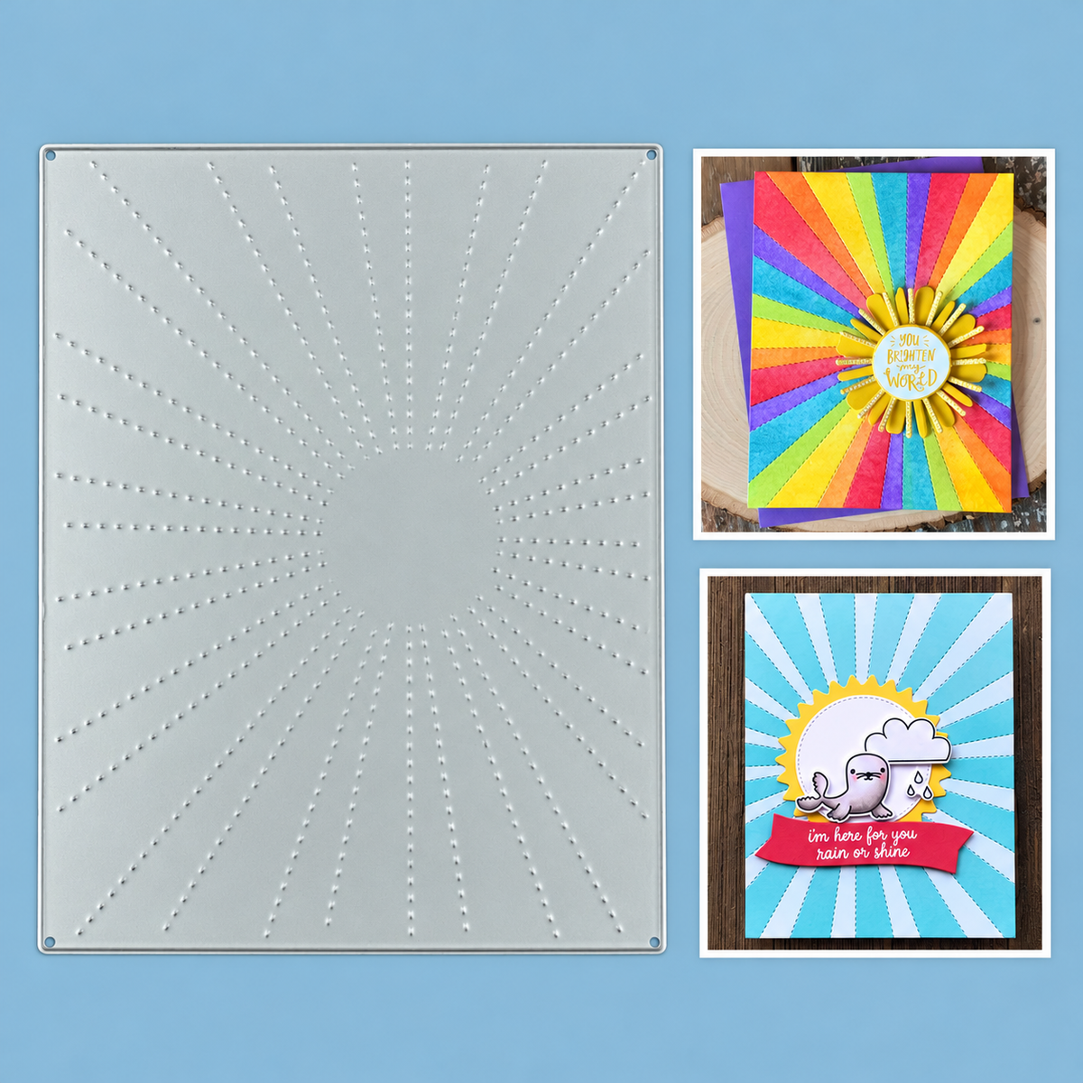 Stitched Rays Sunburst Background Cutting Die