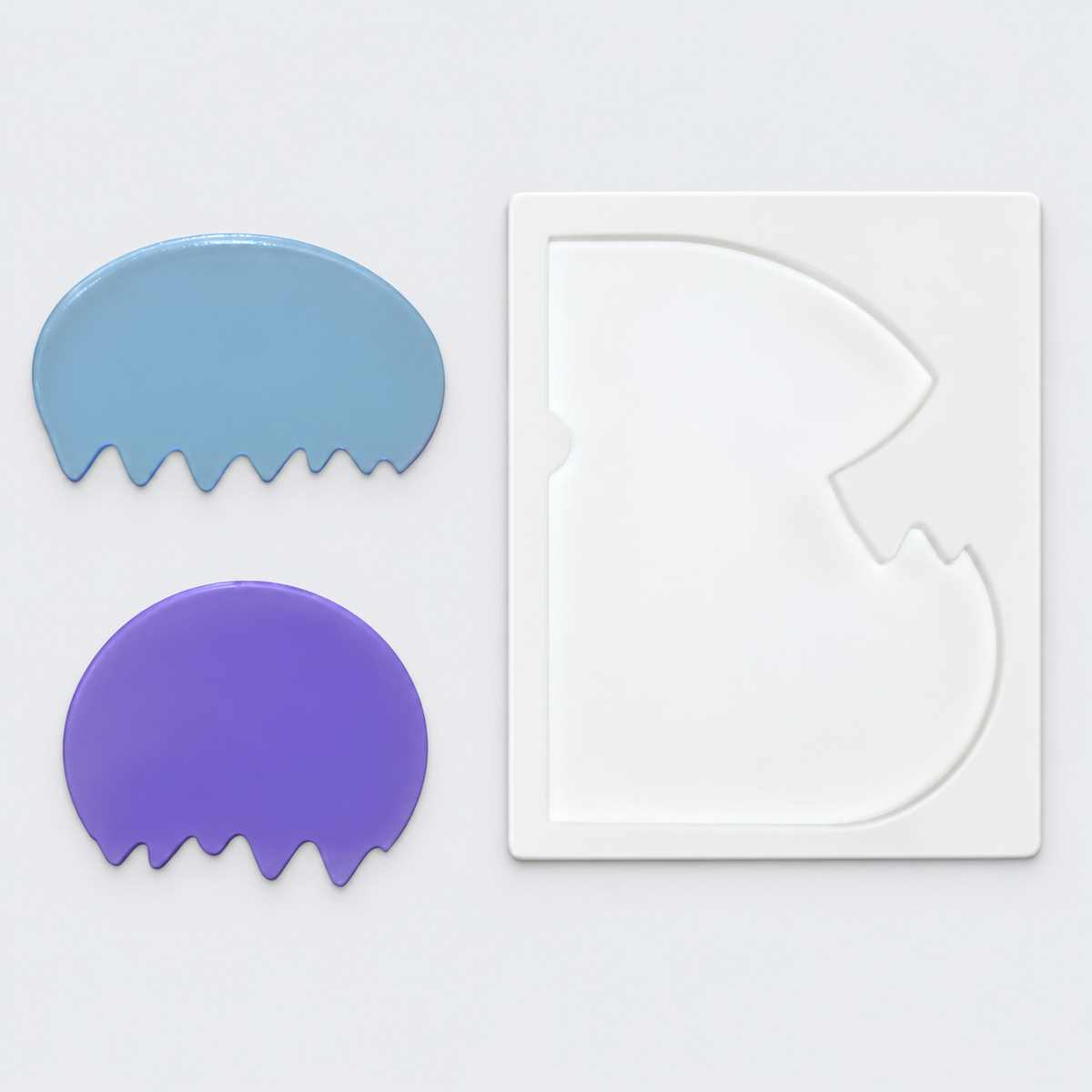 Jellyfish acrylic packing puzzle by Acazu with tray and pieces