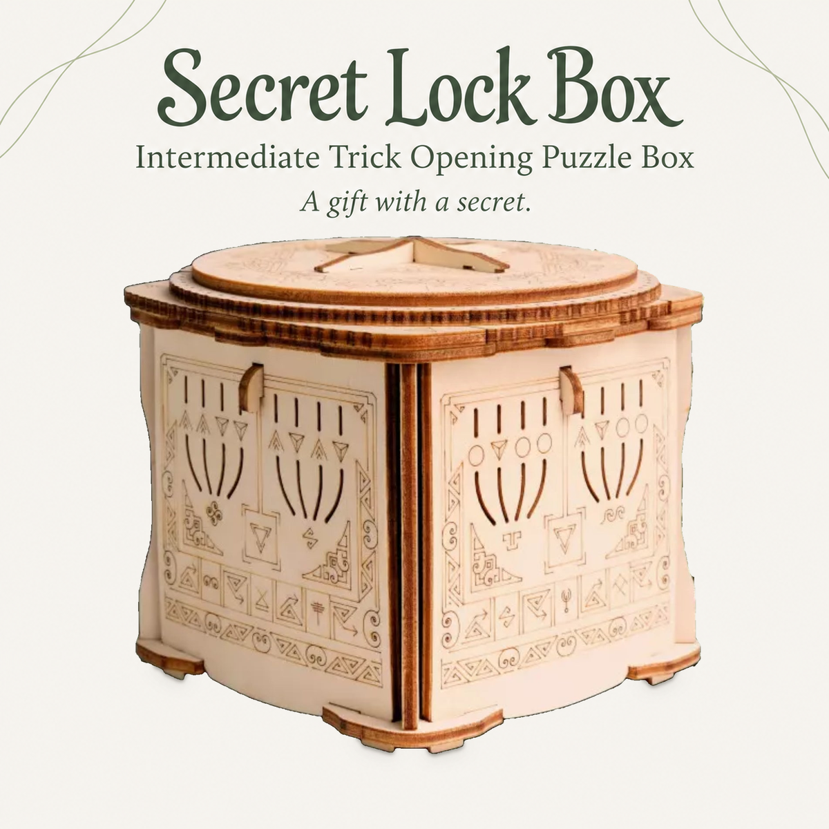ESCWelt Secret Lock wooden puzzle on a themed background