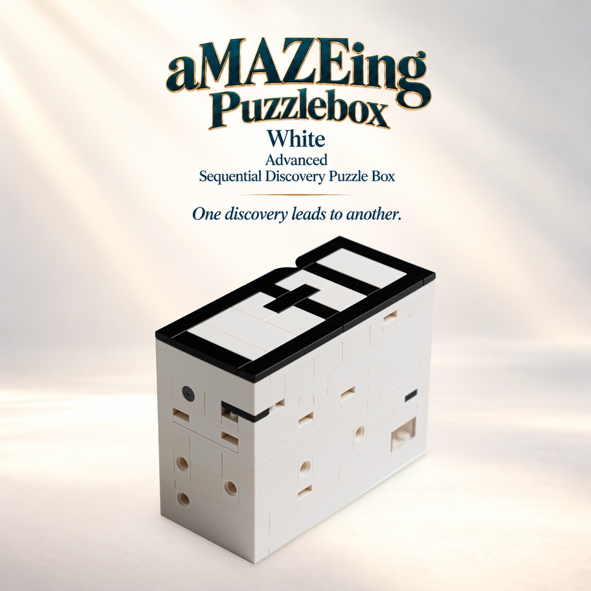 The aMAZEing Puzzle Box (White) – Advanced Sequential Discovery Puzzle by QuizBrix