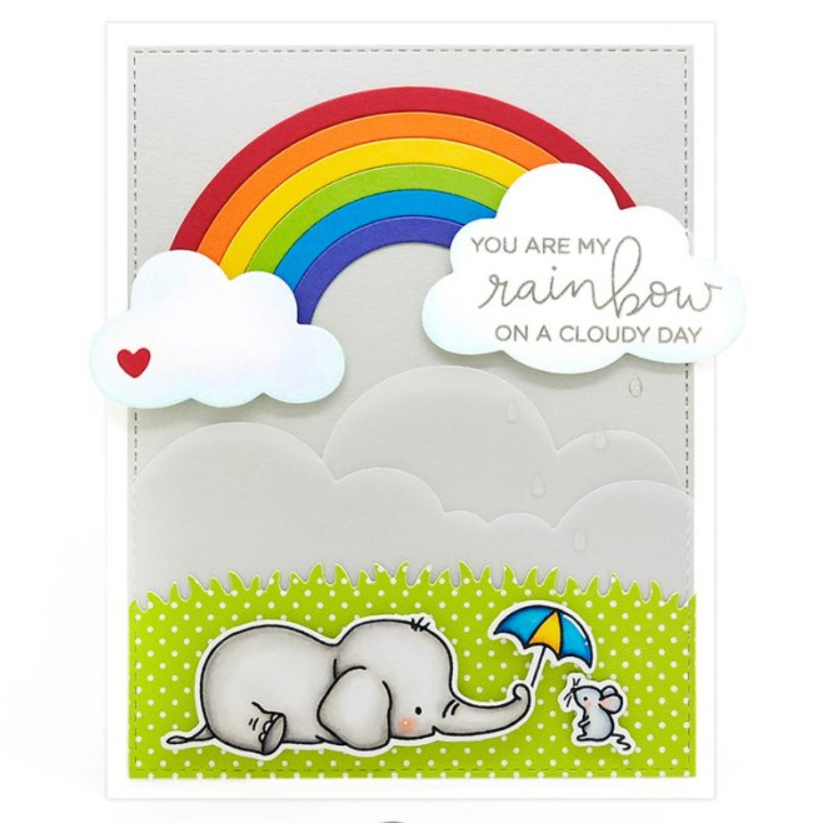 Sending You Sunshine And Rainbows Happy Sentiment Phrases Stamp Set