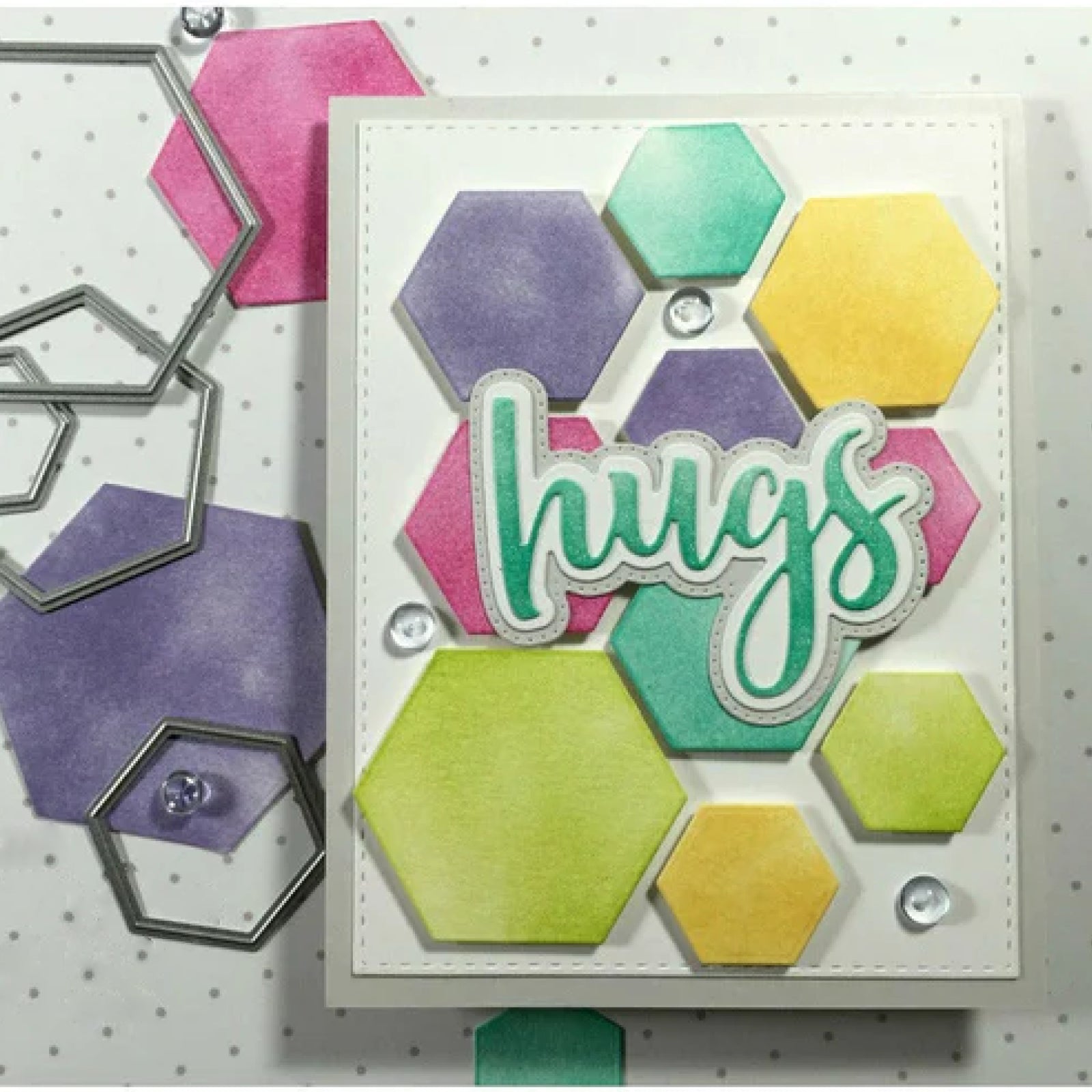 Layering Fox Face & Hugs Word w Double Shadows Cutting Embossing Dies – Style B