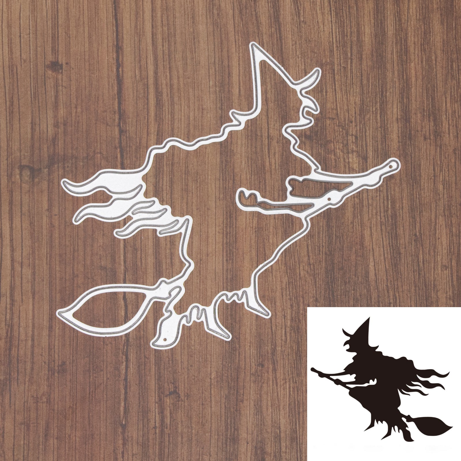 Large Flying Witch on Broom Cutting & Embossing Die