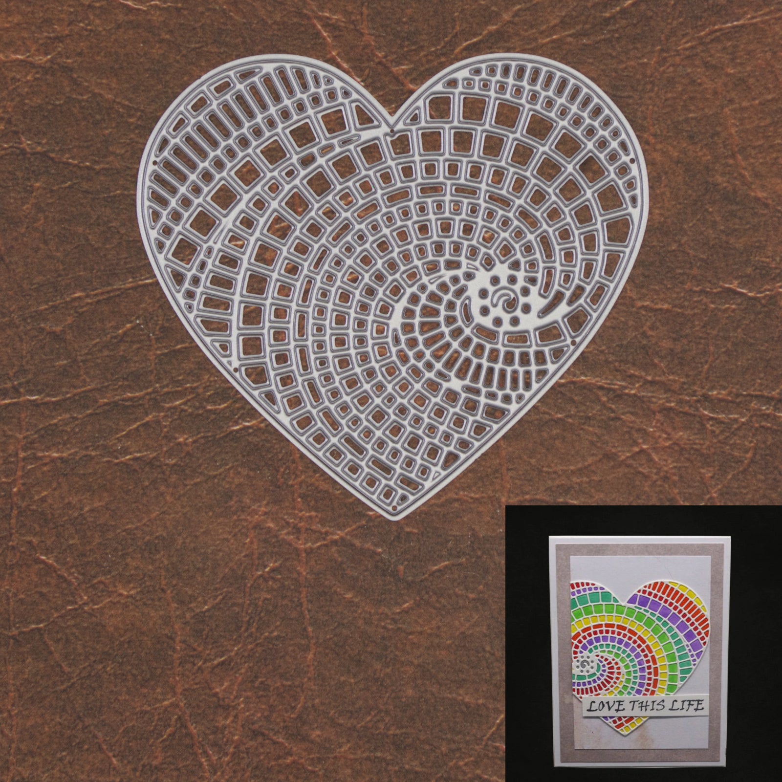 Spiral Stained Glass Heart Cutting Die