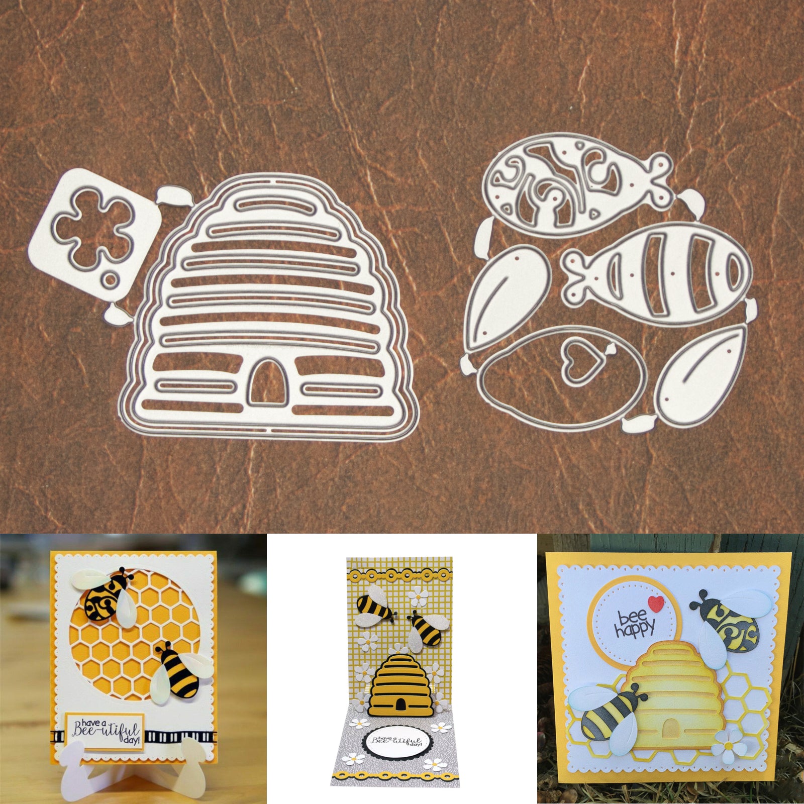 Beautiful Bees w Hive Layering Cutting & Embossing Dies