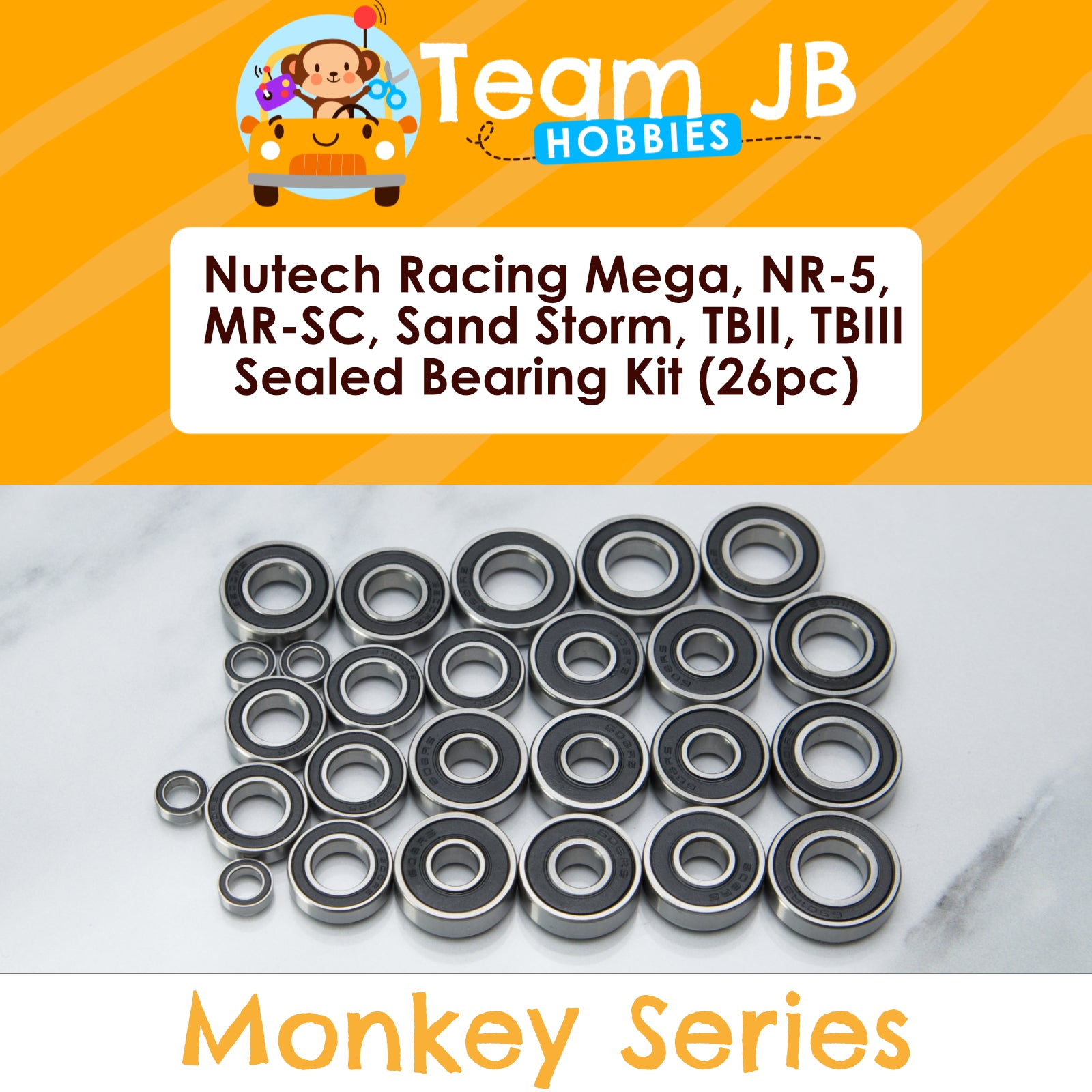 Nutech Racing Mega Monster, NR-5, MR-SC, Sand Storm, TBII, TBIII - Sealed Bearing Kit