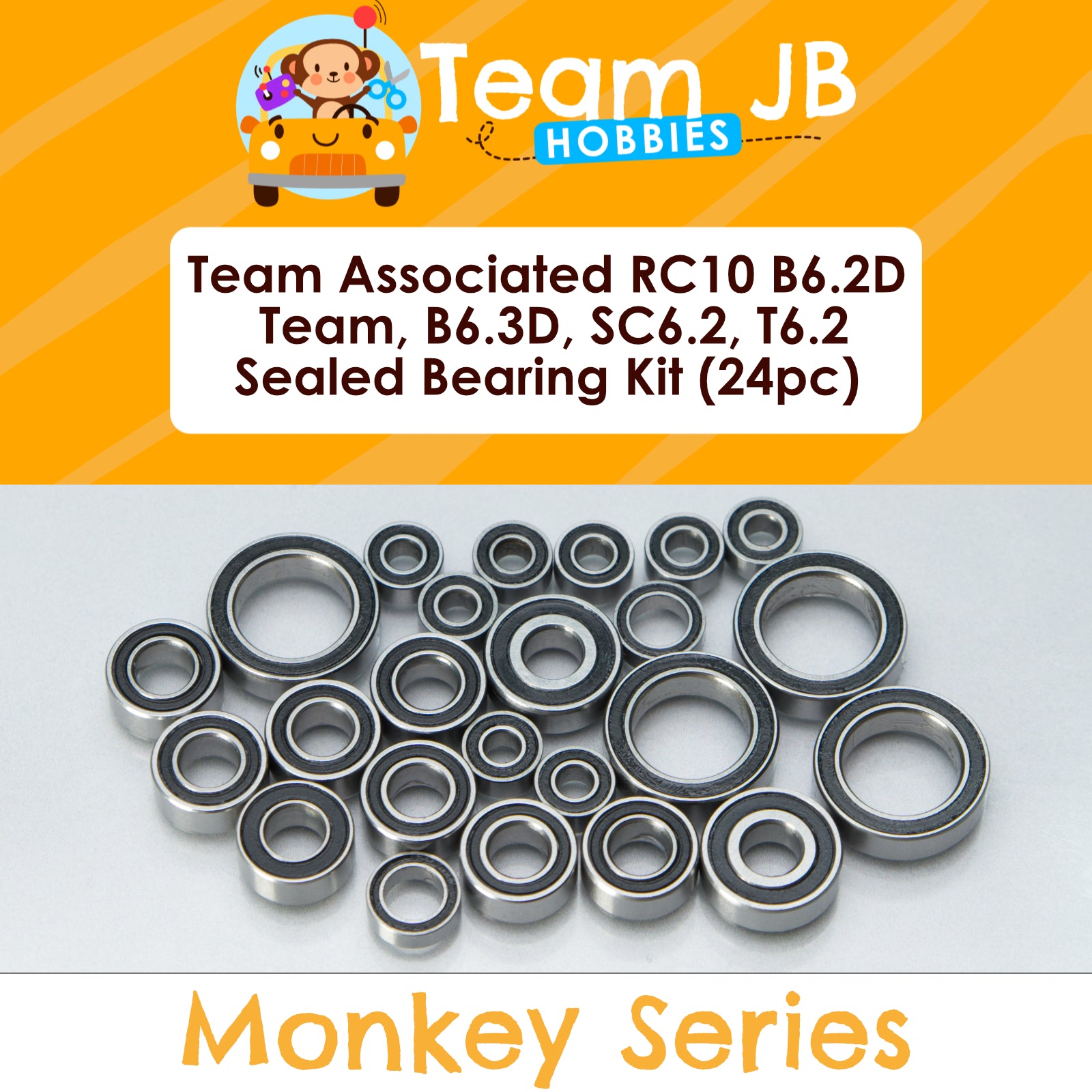 Team Associated RC10 B6.2D Team, RC10 B6.3D, SC6.2, T6.2 - Sealed Bearing Kit