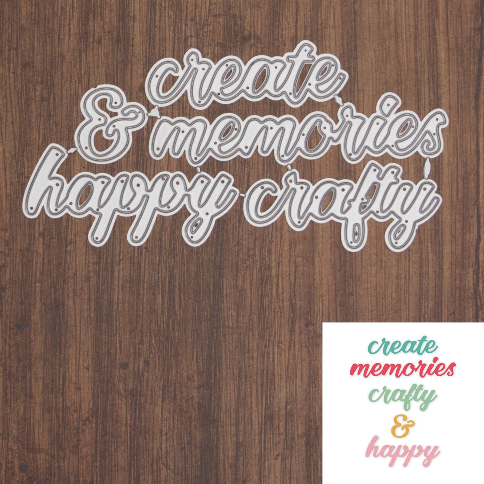 Create Happy Crafty Memories Script Words Cutting Dies
