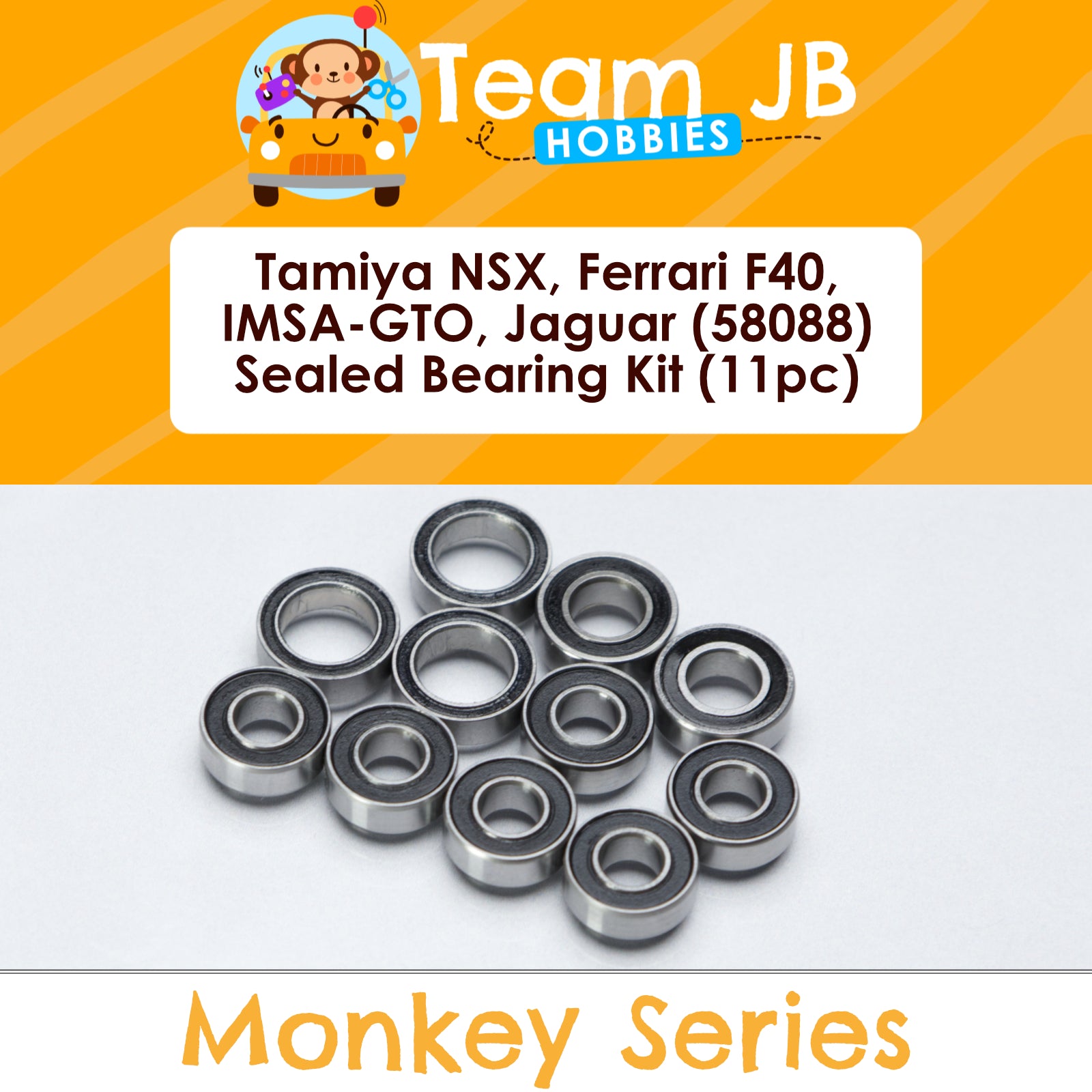 Tamiya NSX, Ferrari F40, IMSA-GTO, Jaguar, 787B, C11 (58088) - Sealed Bearing Kit