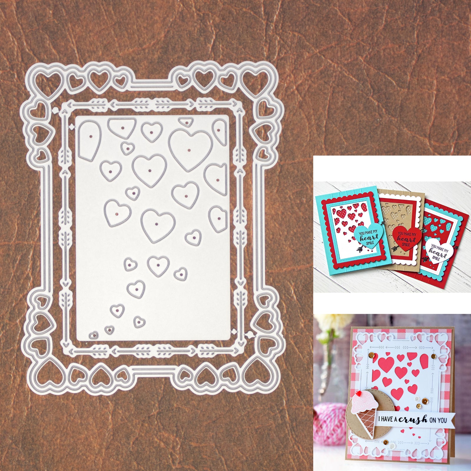 Hearts Backgrounds w Arrows Frame Cutting Dies