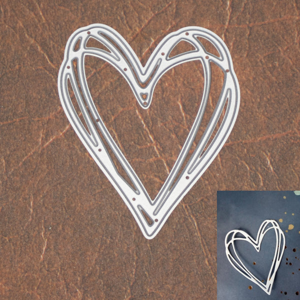 Scribble Heart Frame Wreath Cutting Die