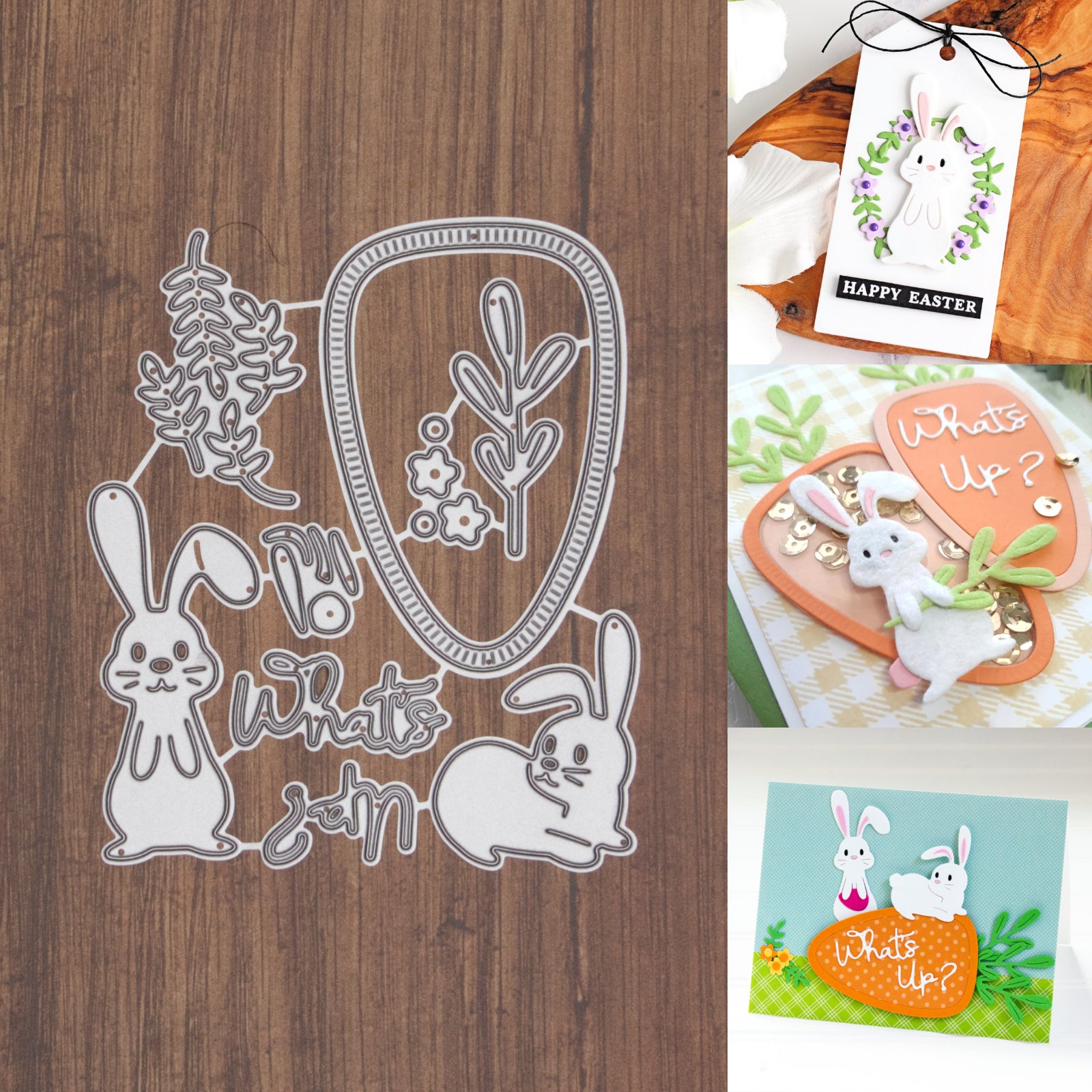 What’s Up? Bunny Duo w Carrot Frame Cutting Dies