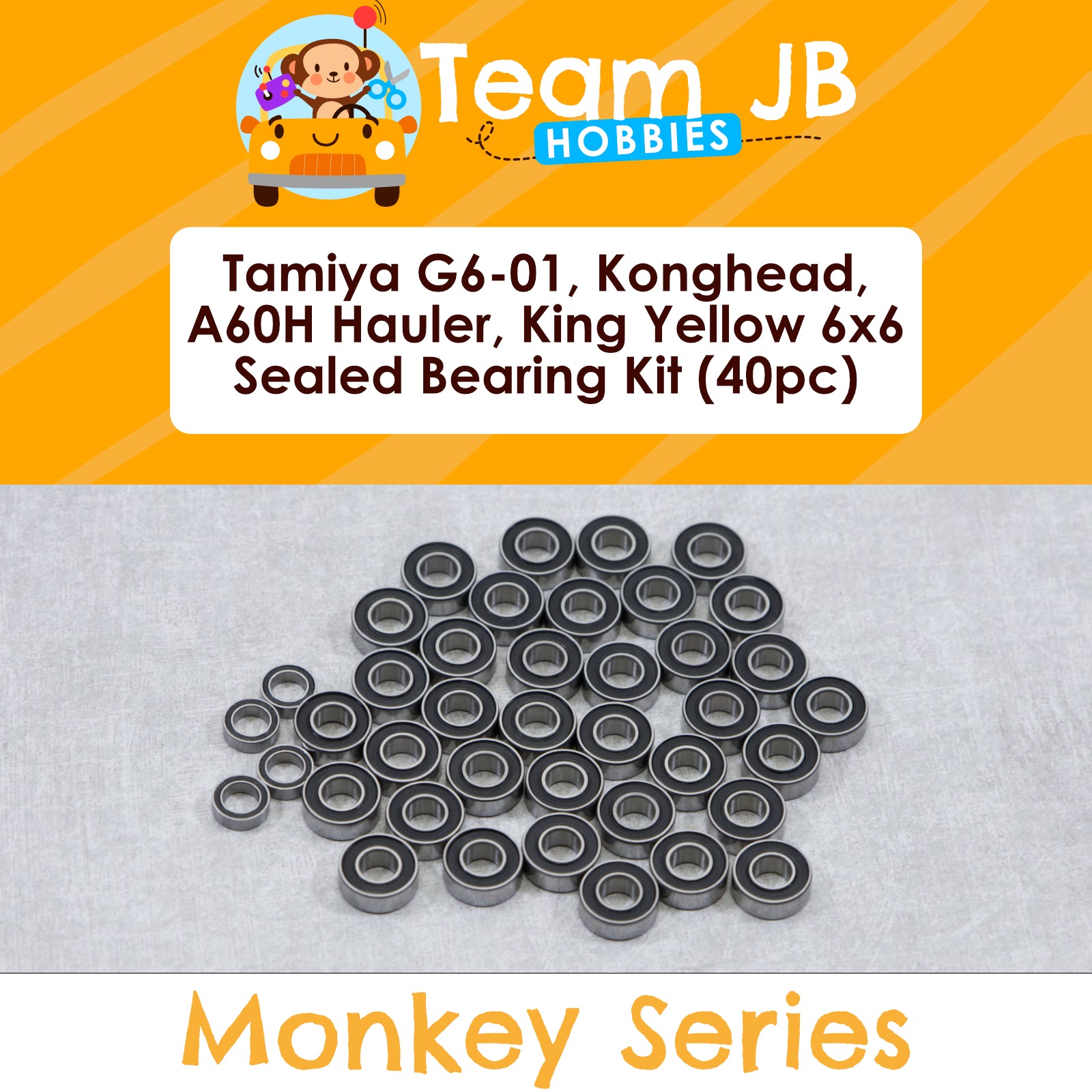 Tamiya G6-01, Konghead, A60H Hauler, King Yellow 6x6 - Sealed Bearing Kit
