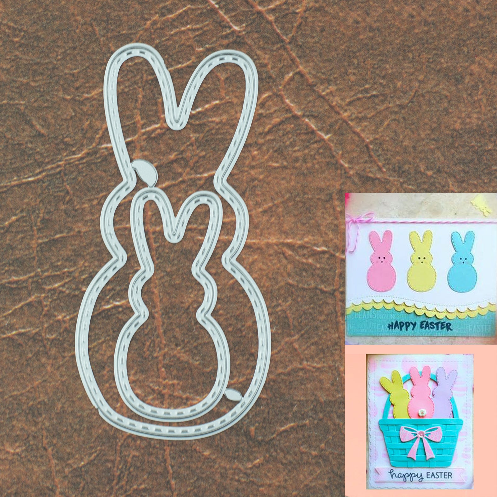 Easter Bunnies Stitched Peeps Cutting & Embossing Dies - 2 Sizes