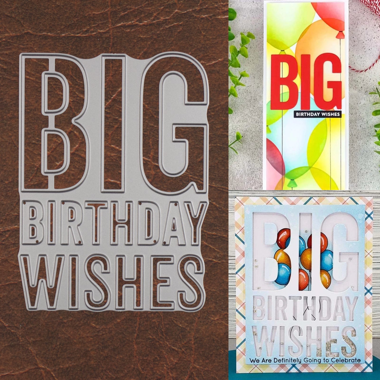 Big Birthday Wishes Large Sentiment Words Cutting & Embossing Die